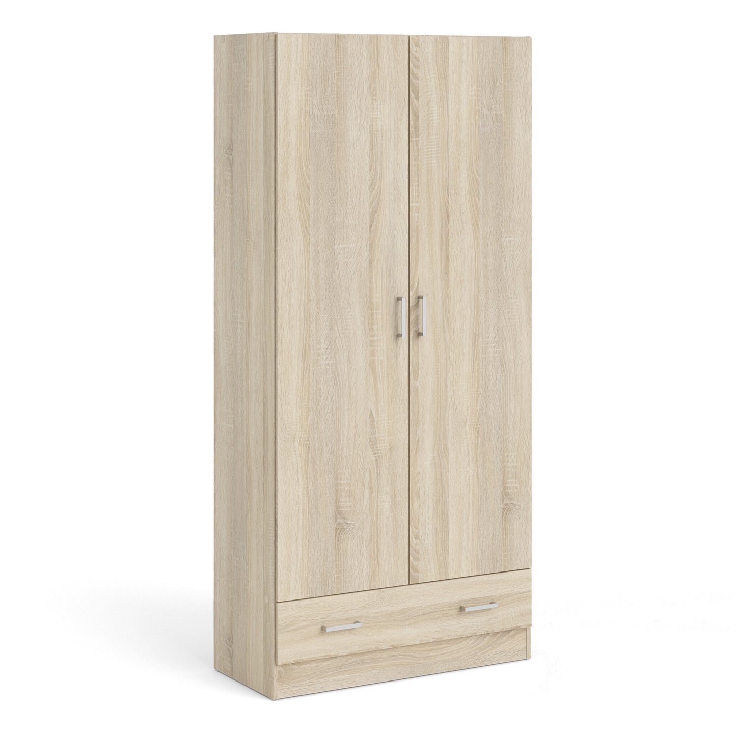 Space Package - Bedside 1 Drawer + Chest of 3 Drawers + Wardrobe with 2 Doors + 1 Drawer in Oak