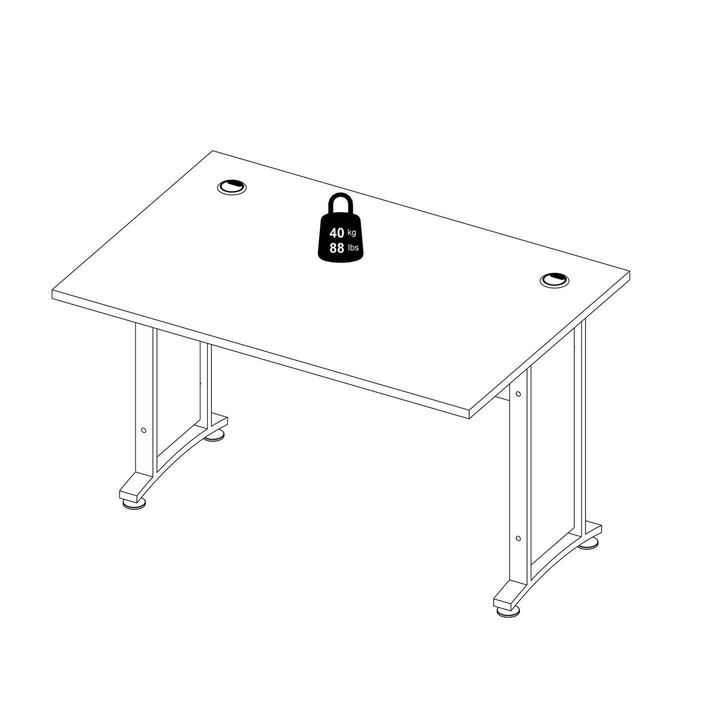 Prima Desk 120cm in Oak with White Legs