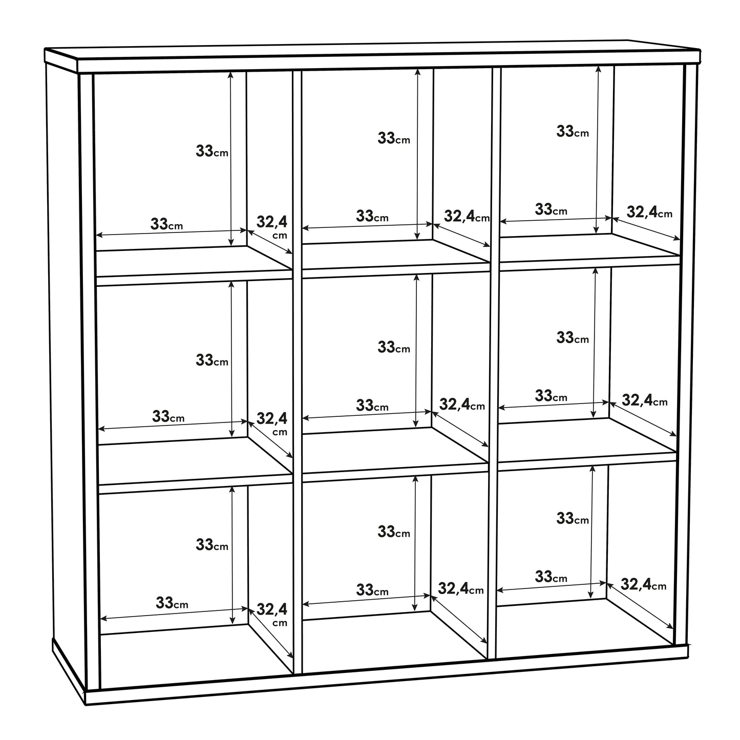 Mauro 3x3 Storage Unit in Sonoma Oak