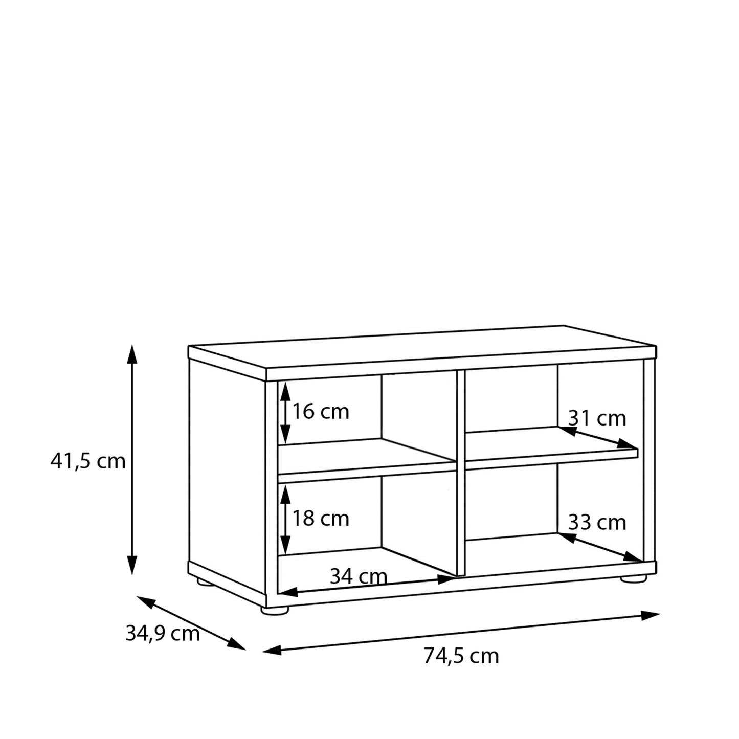Alice Springs Bench with 2 Doors Push-to-Open in Night Blue