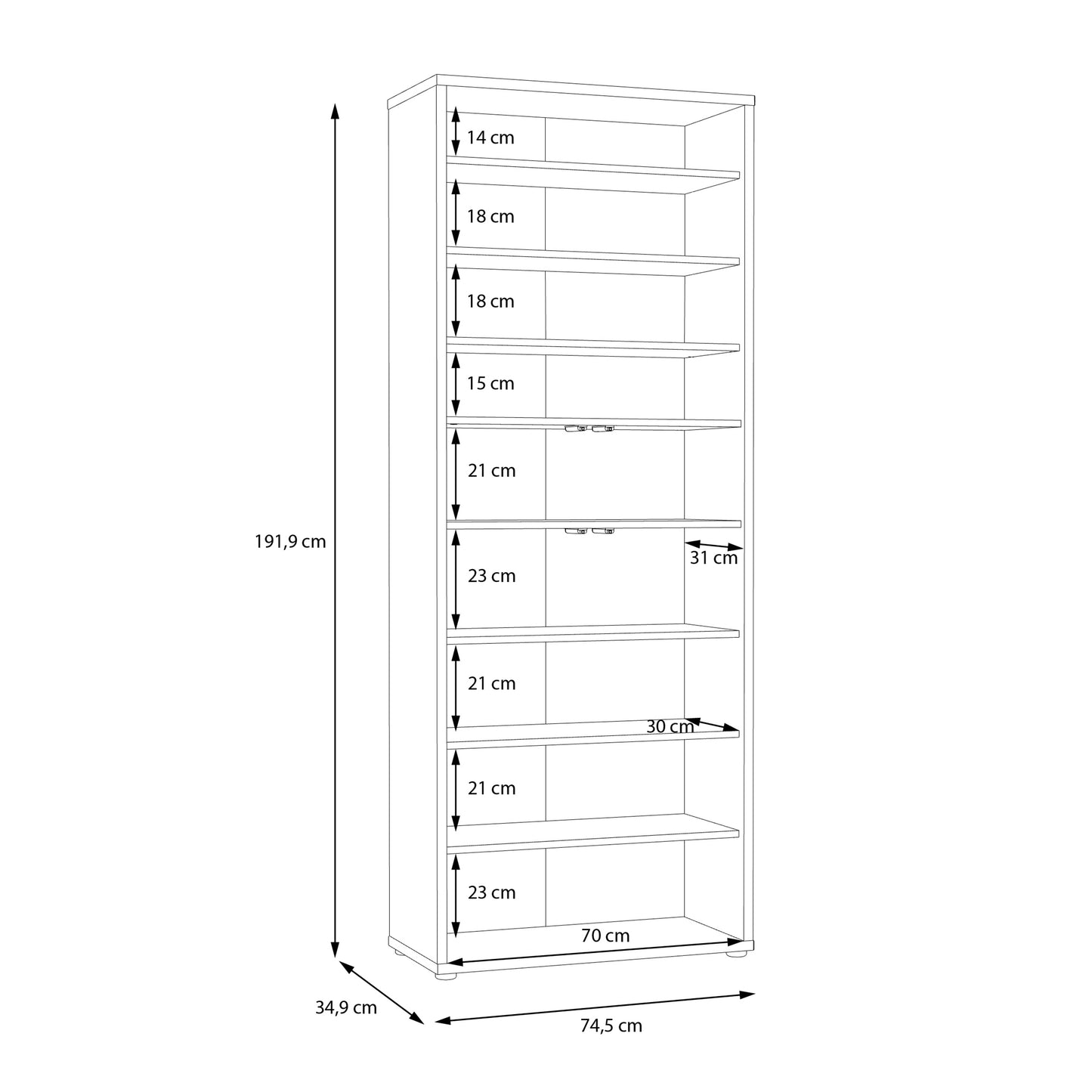 Alice Springs Shoe Cabinet with 4 Doors Push-to-Open in Artisan Oak and Sage Green Doors