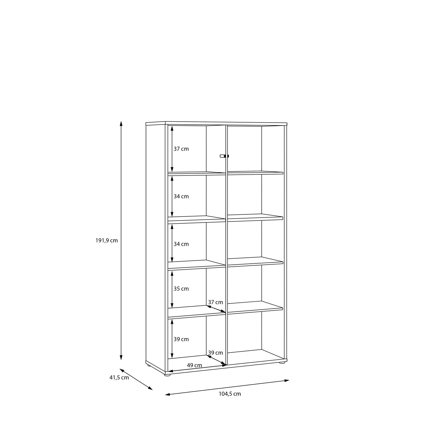 Alice Springs Wide Storage Cabinet 4 Doors Push-to-Open & 2 Central Shelves Sand