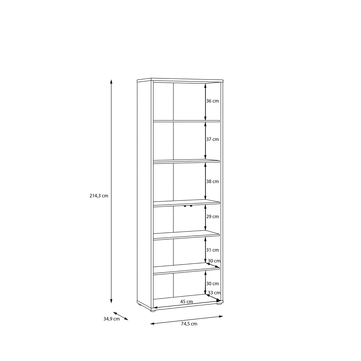 Alice Springs Slim Tall Display Cabinet with 2 Glass Doors Push-to-Open & 5 Shelves in Sand