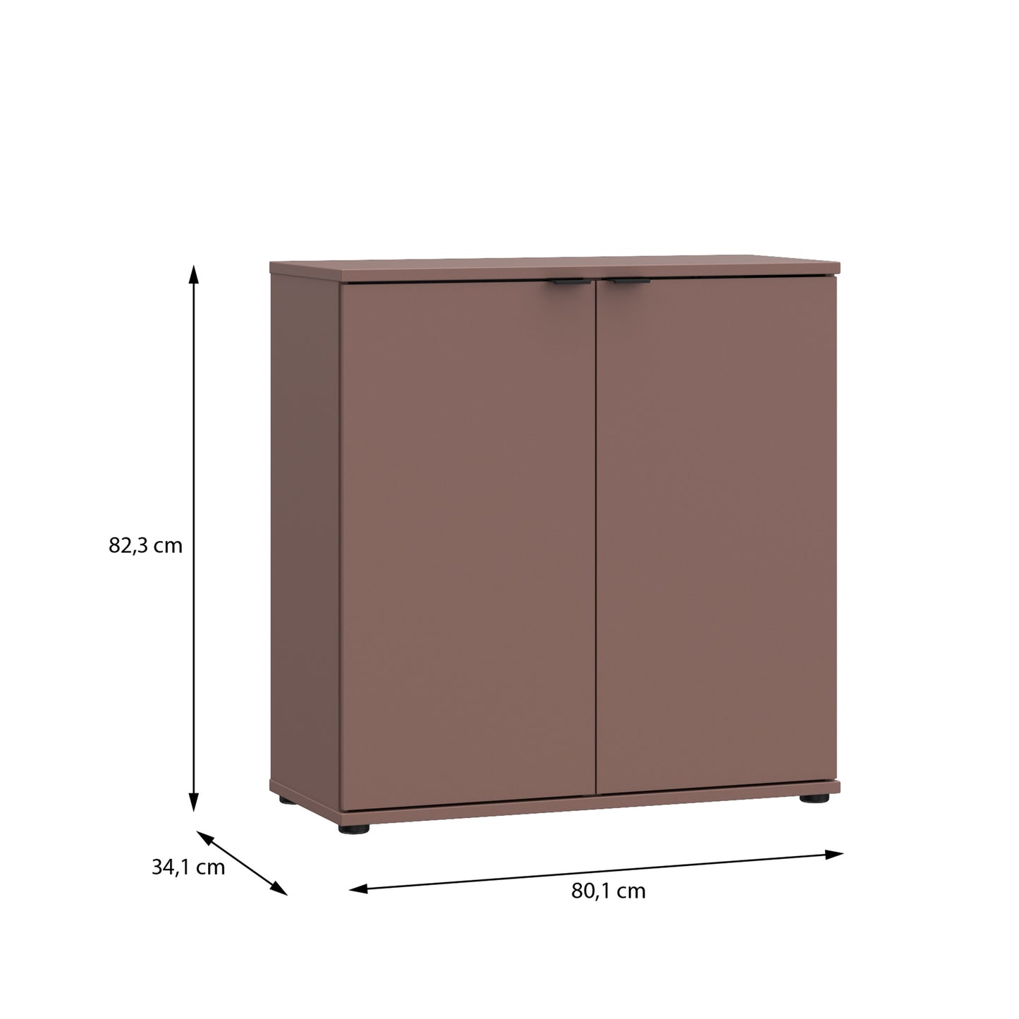Ganymede 2 Door Cupboard in Terracotta