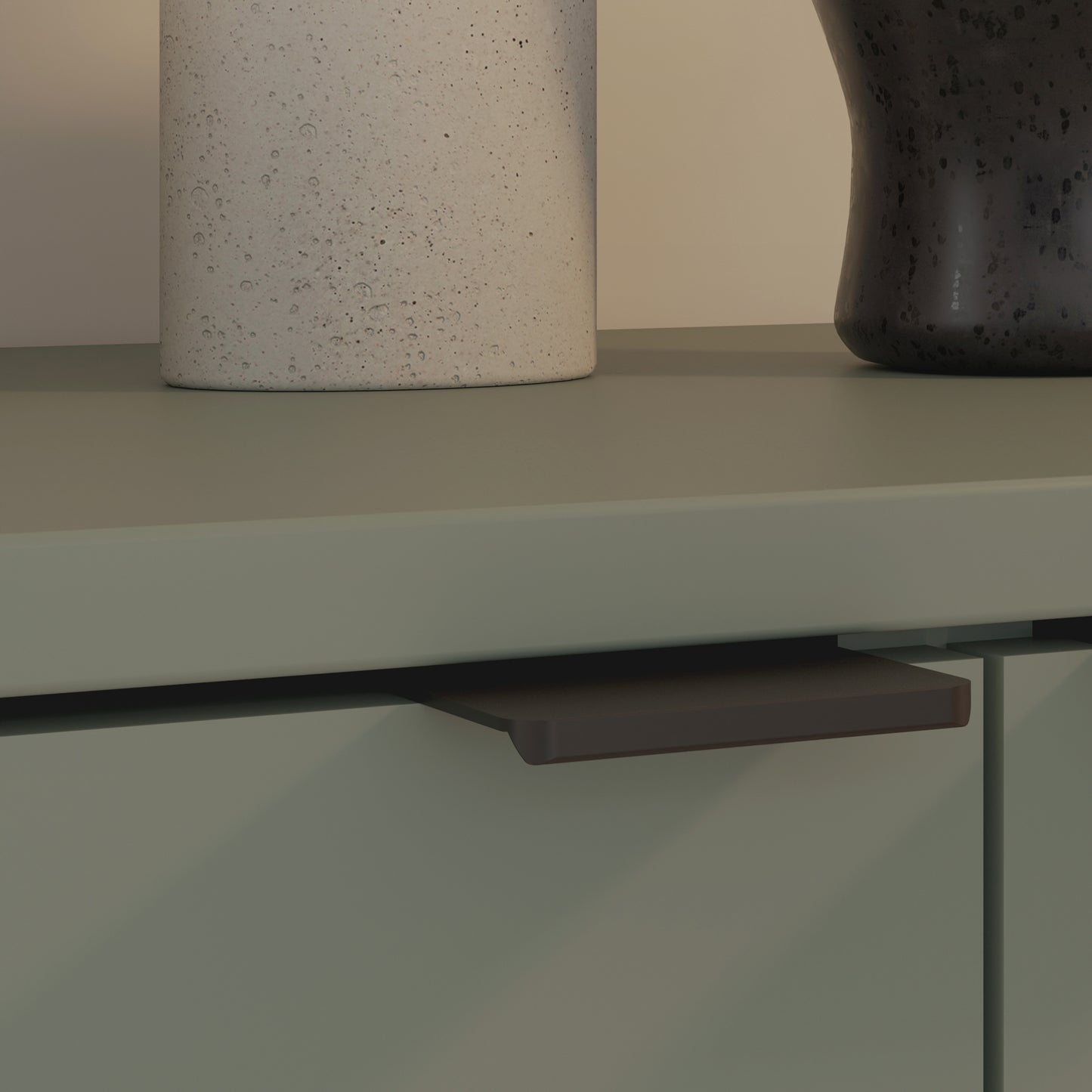 Ganymede Wide TV Unit with Open Shelf & 2 Doors in Sage Green