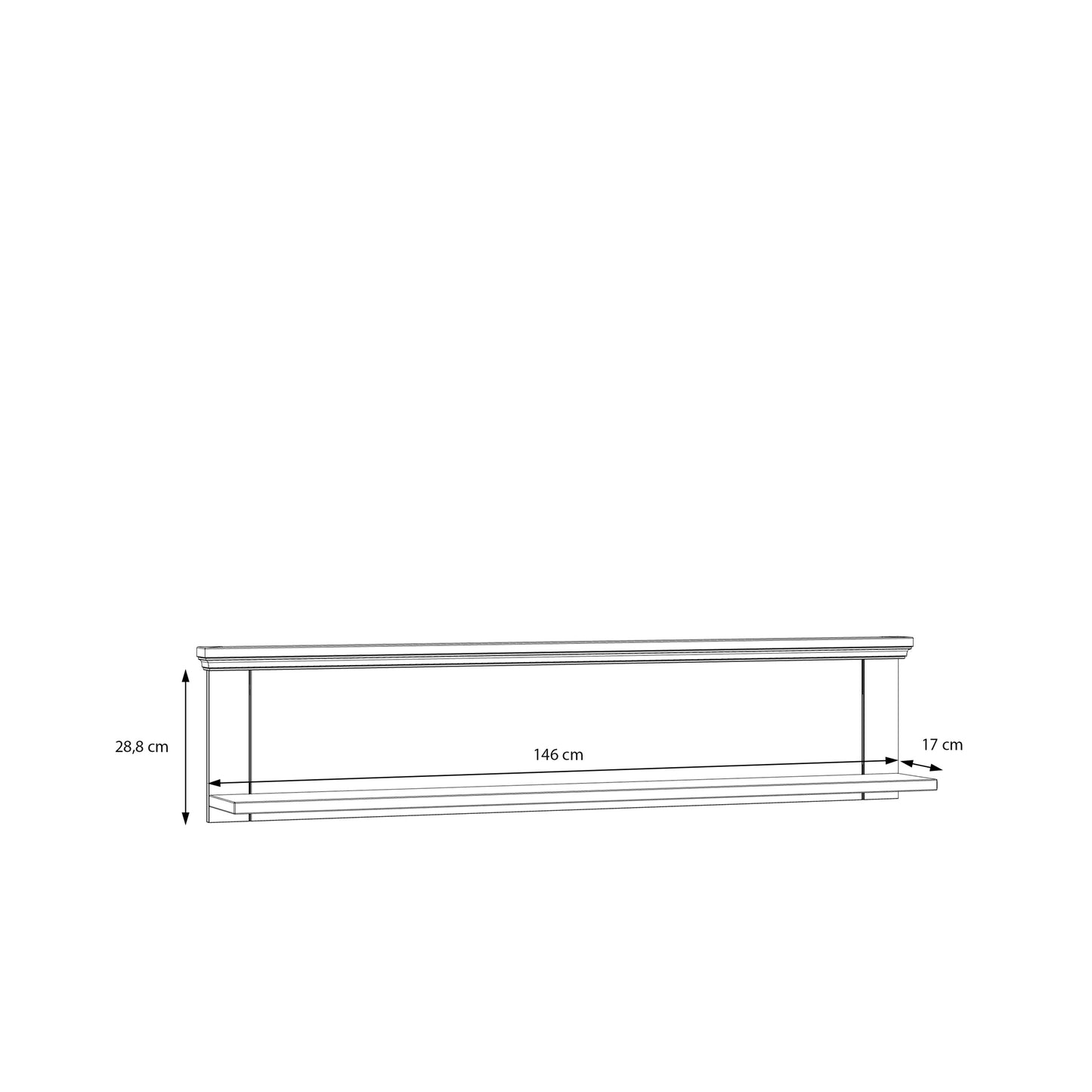 Pontypool Wall Shelf in Grey and Mauvella Oak