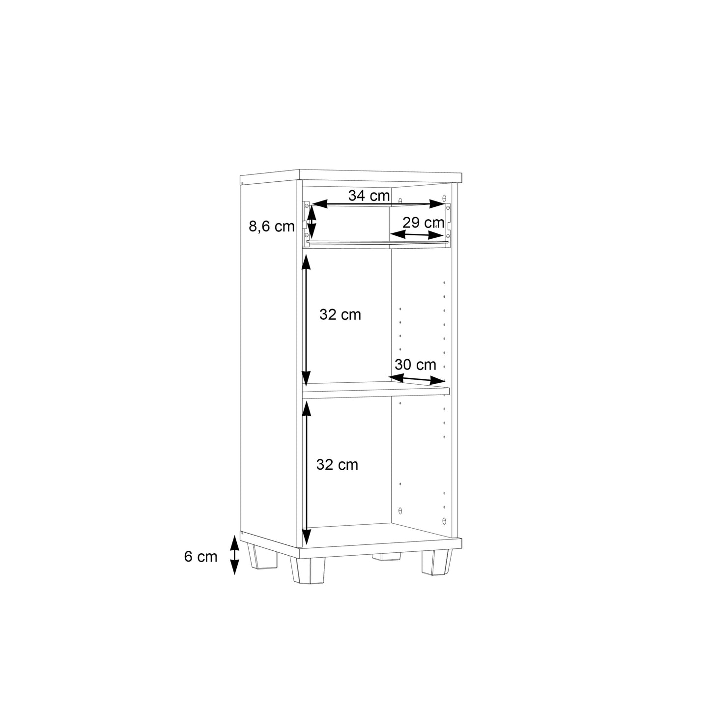 Veris Bathroom Cupboard with 1 Door & 1 Drawer in Sonoma Oak and White Gloss