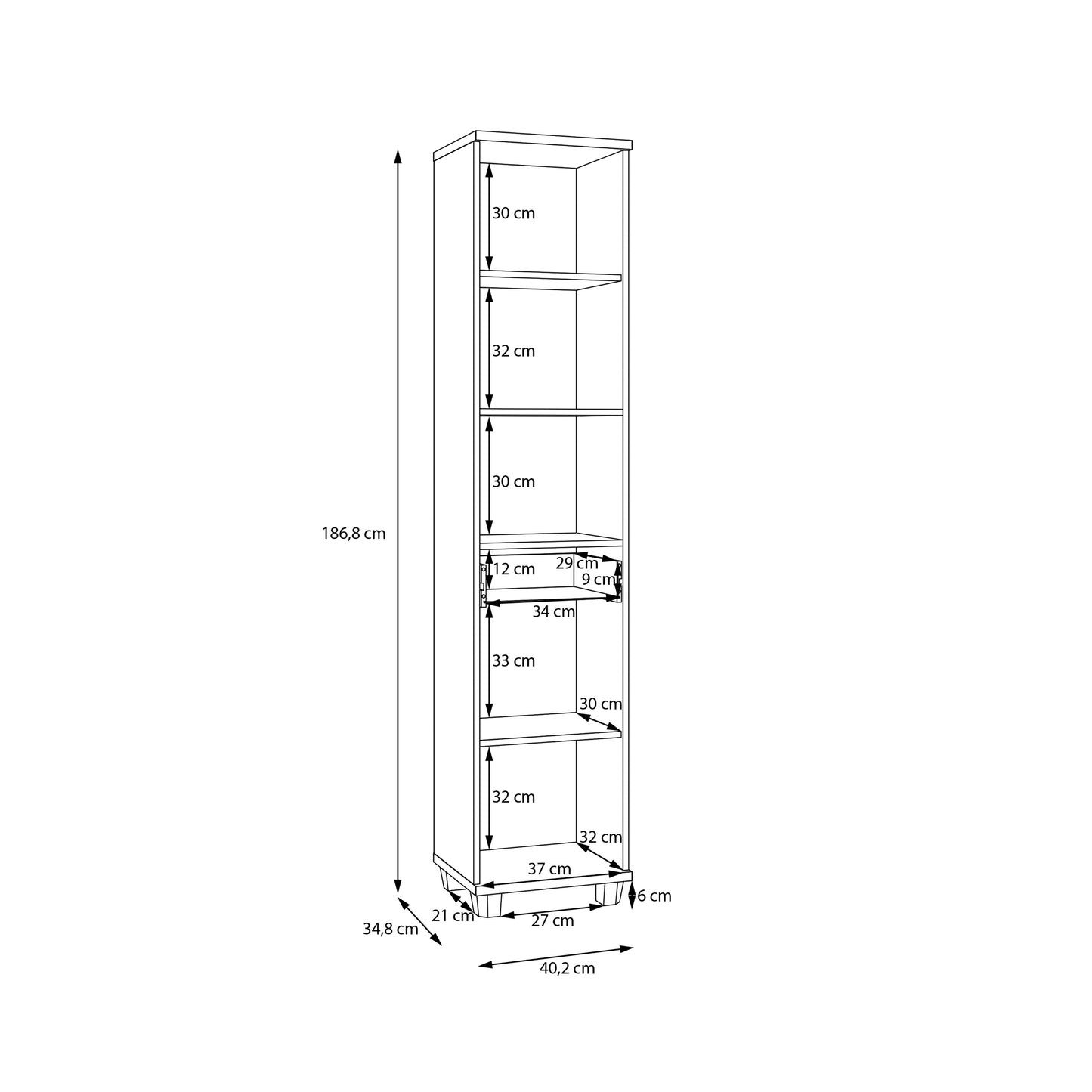 Veris Tall Narrow Bathroom Cupboard with 2 Doors & 1 Drawer in Sand
