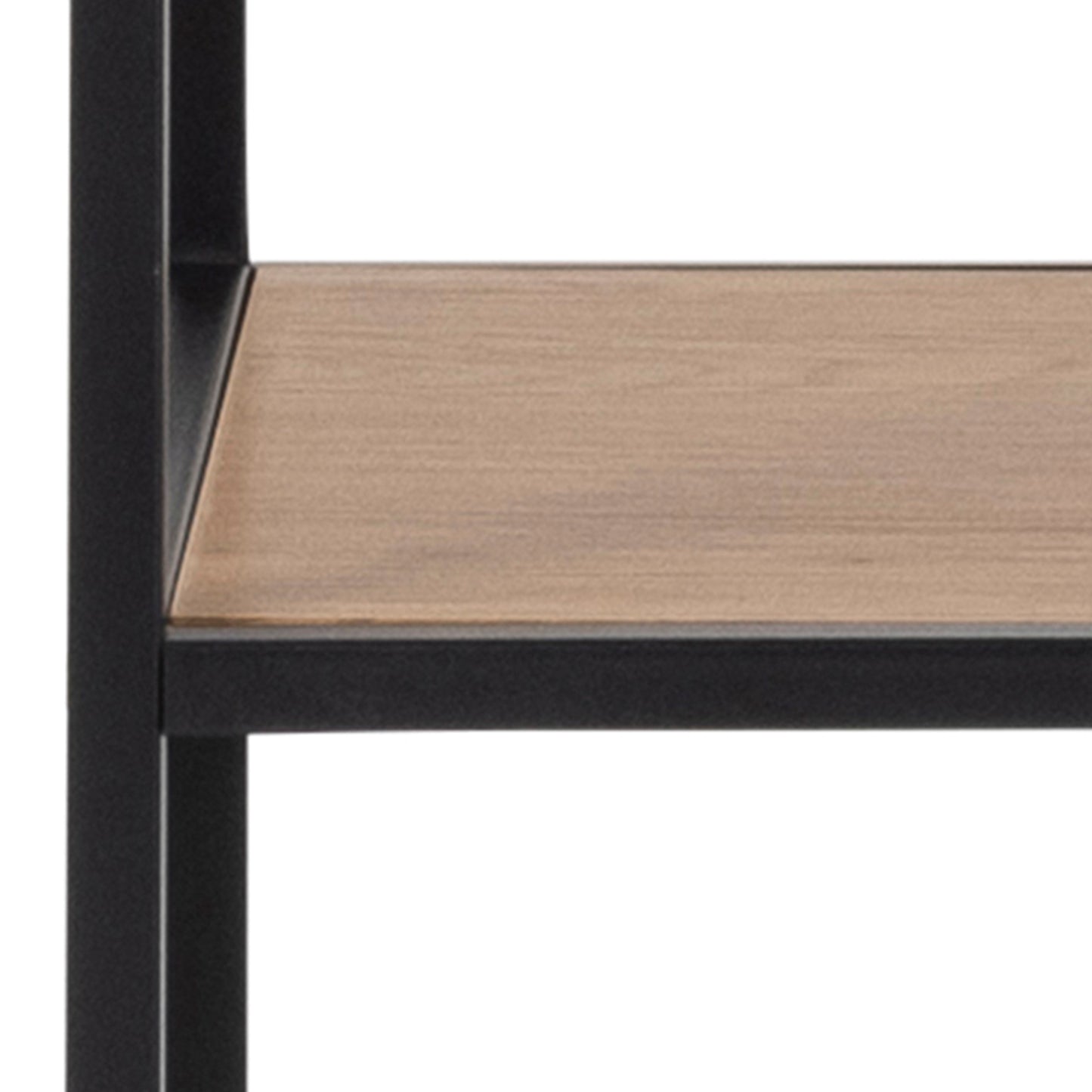 Seaford Bookcase with 5 Shelves in Black and Oak