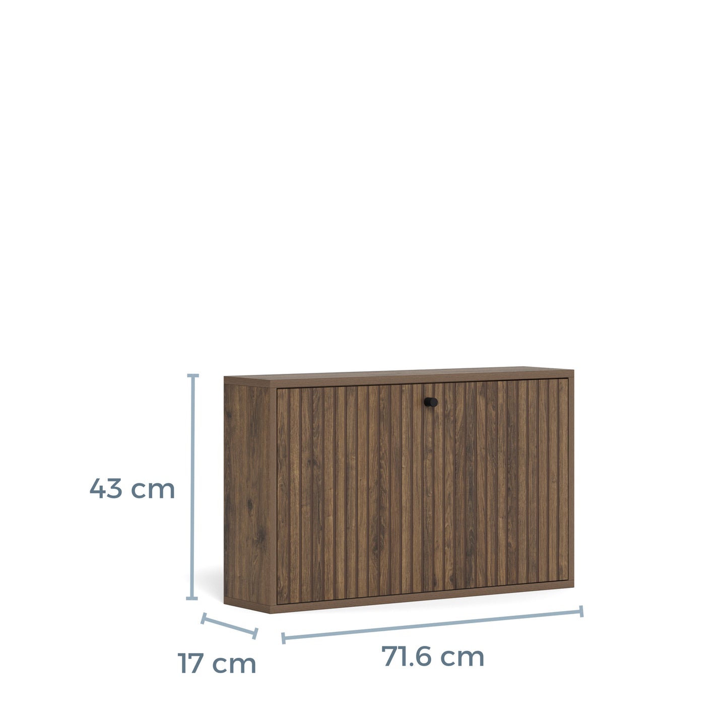 Albany Shoe Cabinet in Smoked Oak with Lamella Front