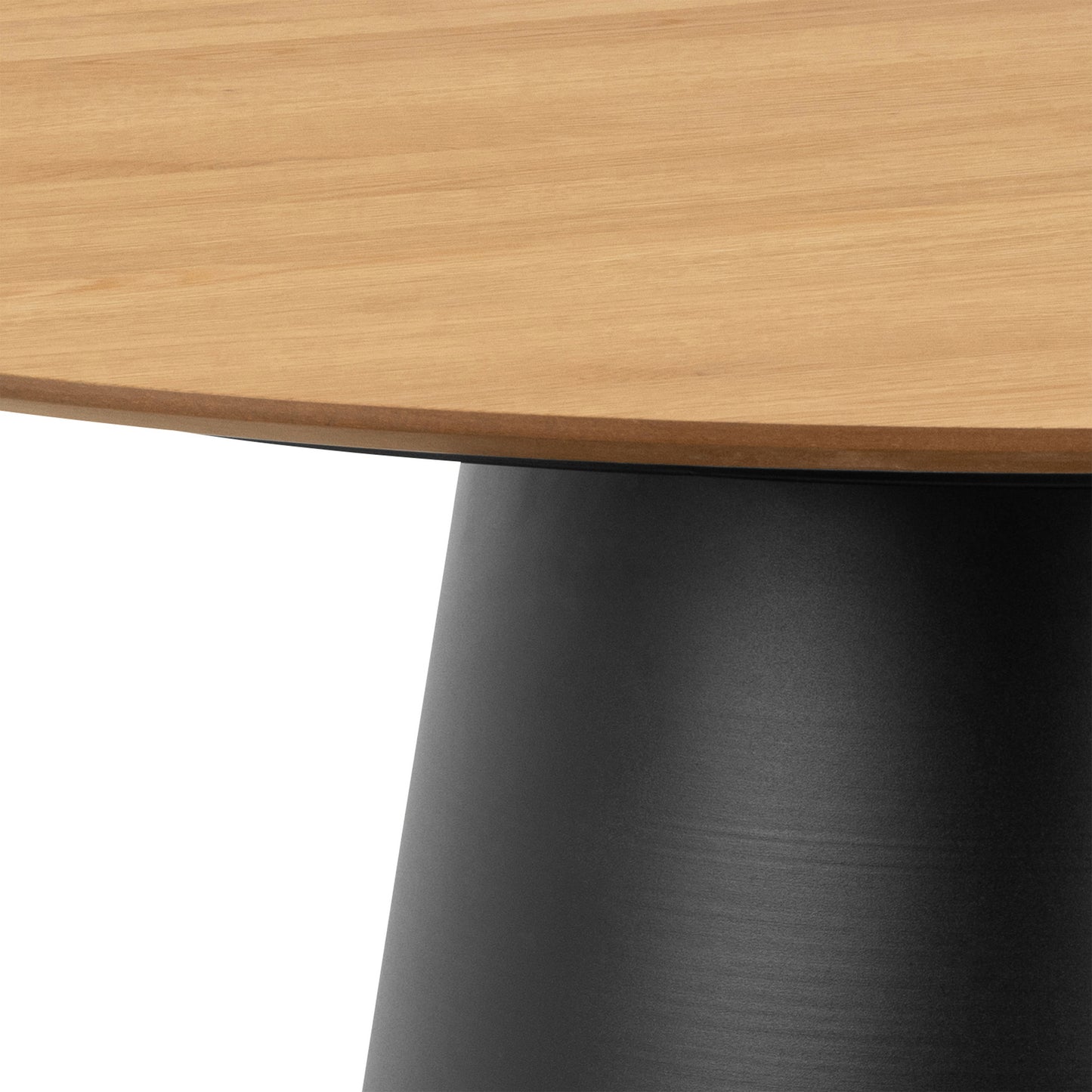 Soli Round Dining Table in Oak/Black 120cm