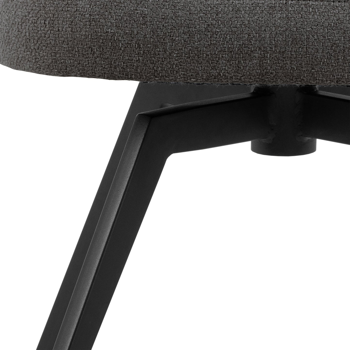 Soli Round Dining Table in Oak/Black 120cm includes 4 Darlene Dining Chairs with Armrest and Swivel Function in Grey