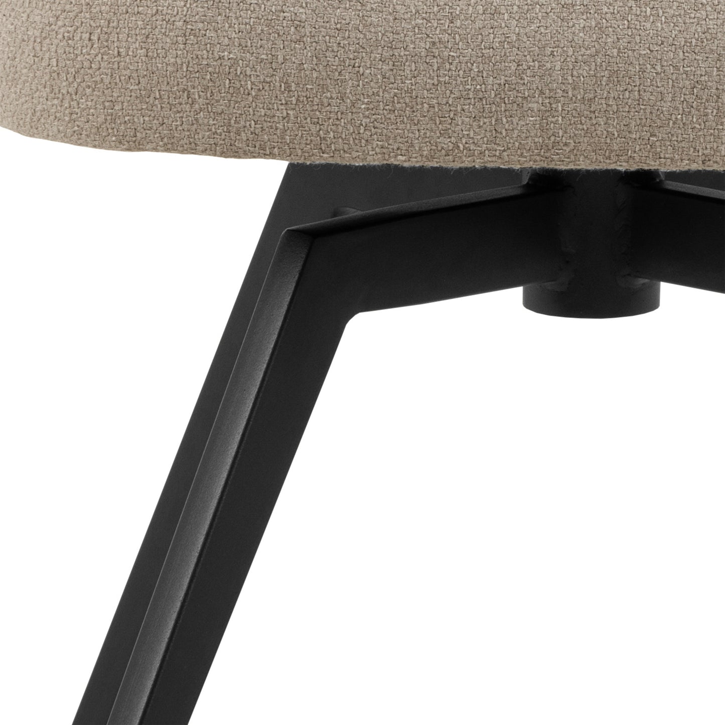 Soli Round Dining Table in Oak/Black 120cm includes 4 Darlene Dining Chairs with Armrest and Swivel Function in Beige