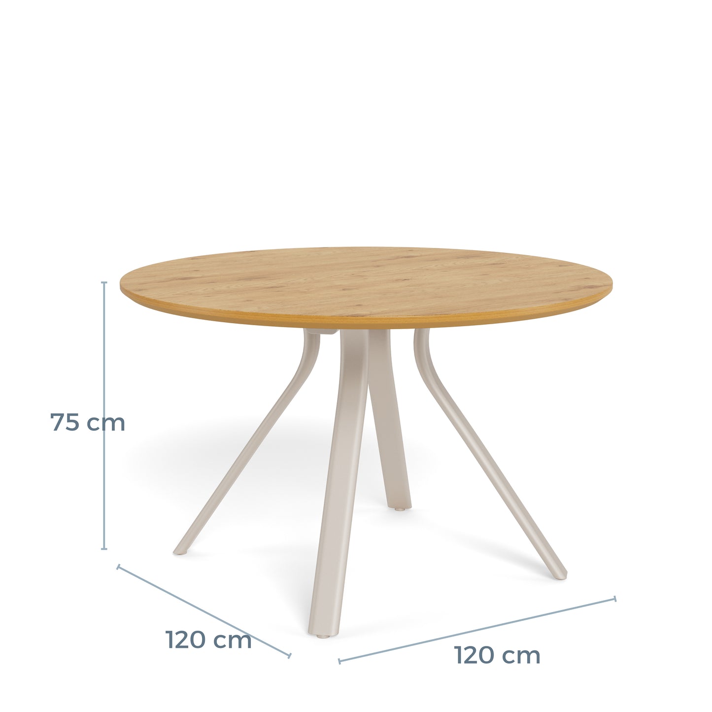 Bristol Round Dining Table in Wild Oak & Grey Metal Base