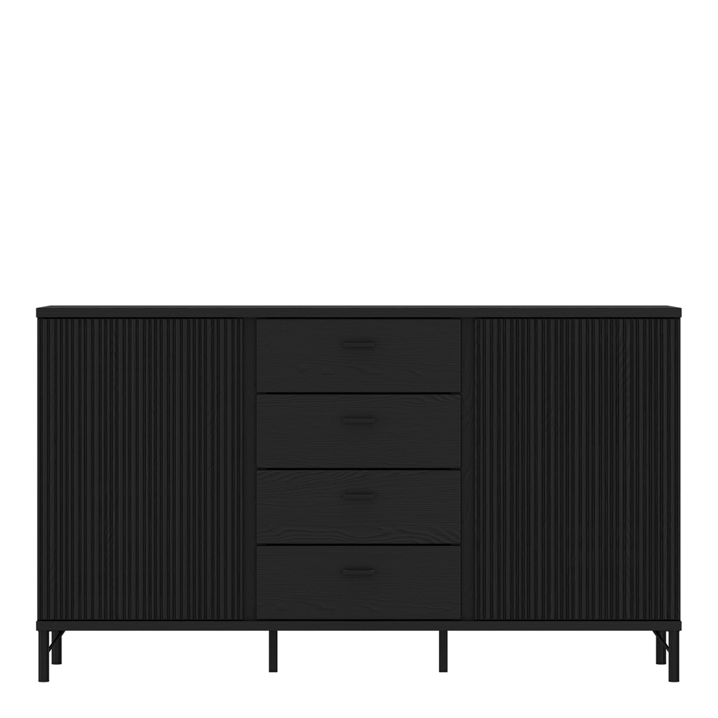 Lusaka Sideboard 2 Door 4 Drawer in Black Graphite