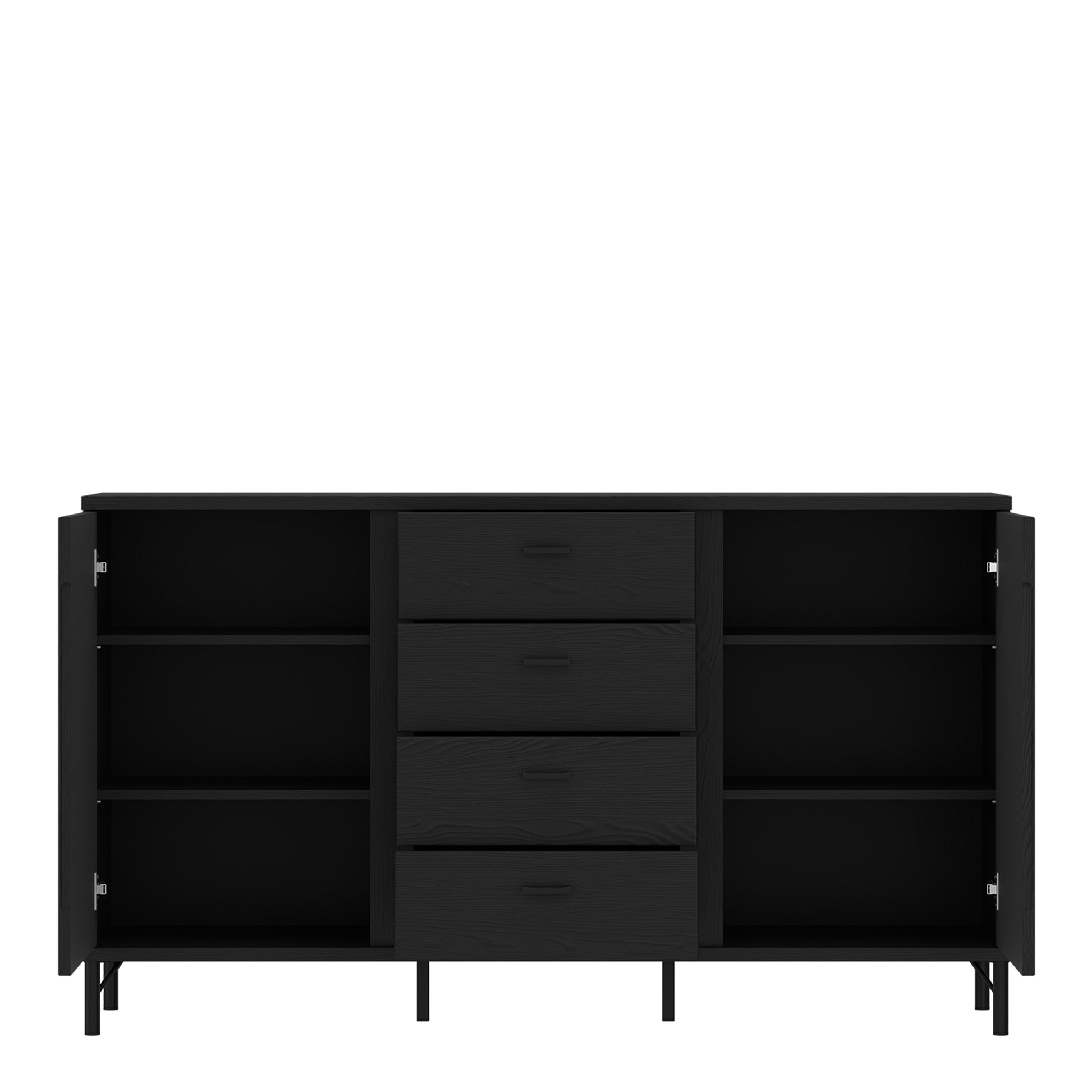 Lusaka Sideboard 2 Door 4 Drawer in Black Graphite