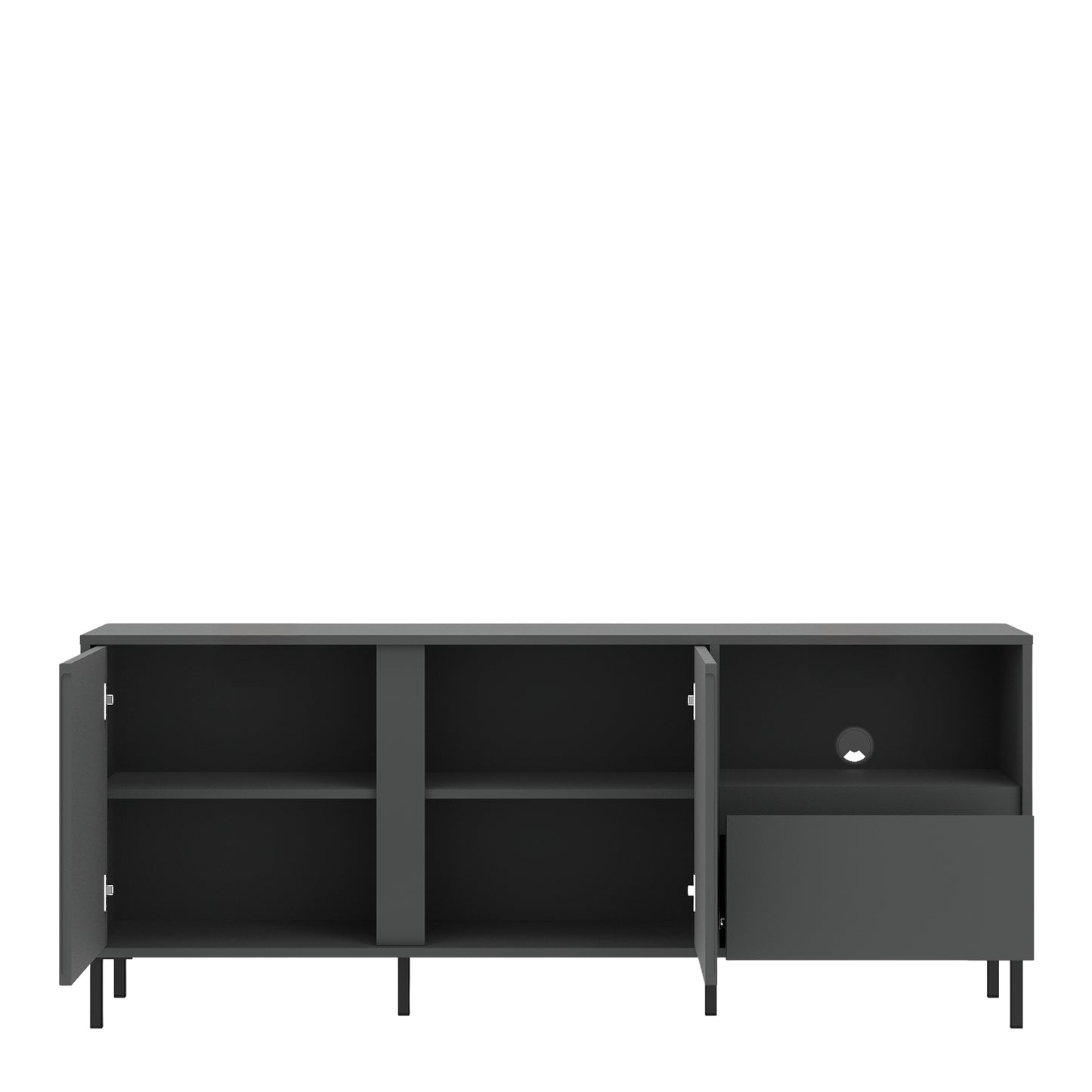 Avenale Wide TV Cabinet 2 Door 1 Drawer in Anthracite