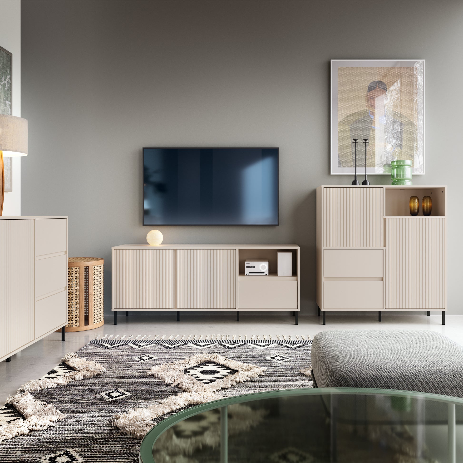 Avenale Sideboard 2 Door 2 Drawer in Cashmere