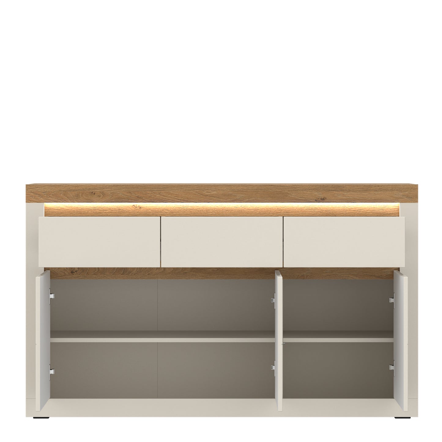 Naxxar Sideboard with 3 Doors and 3 Drawers in Cashmere and Stone Oak