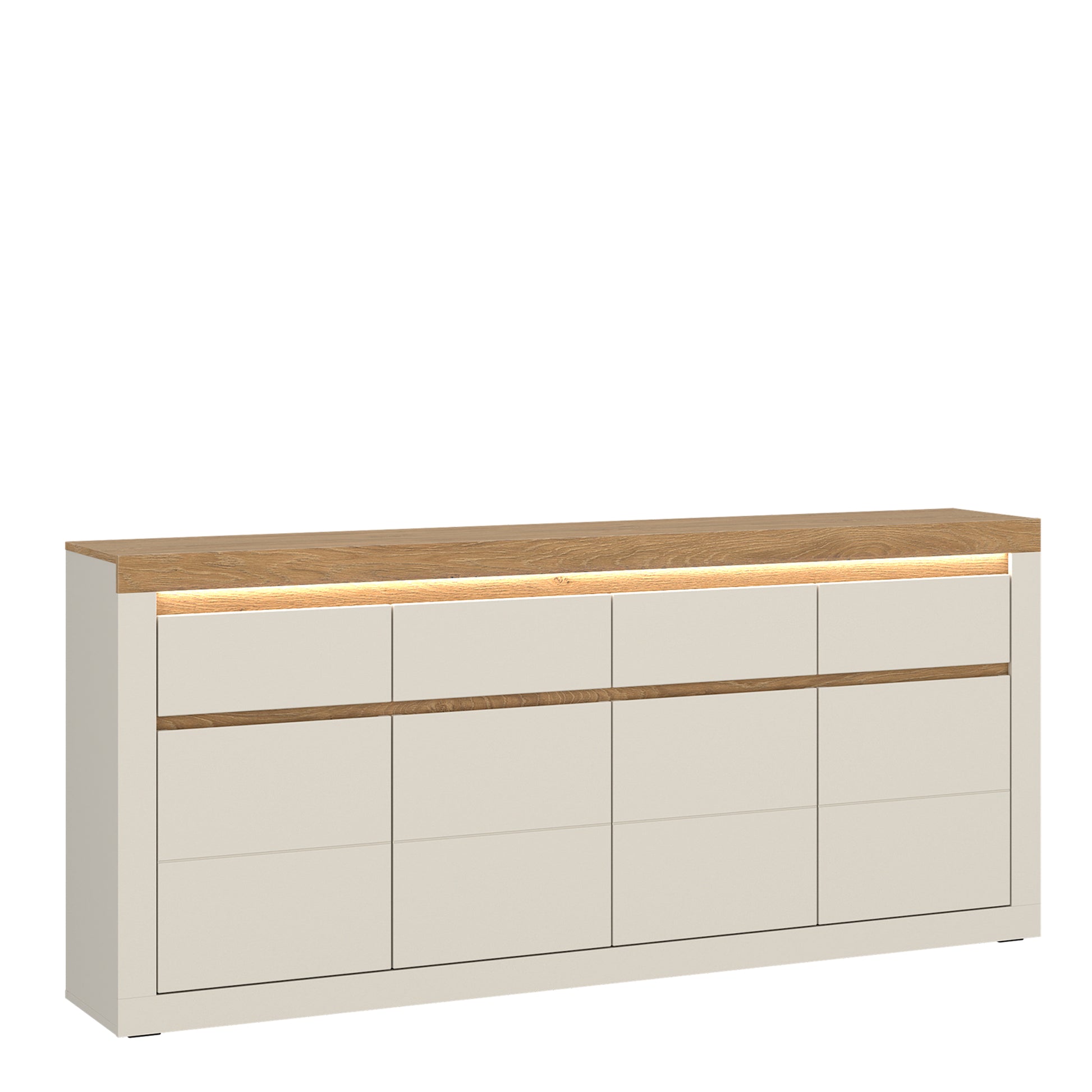 Naxxar Sideboard with 4 Doors and 4 Drawers in Cashmere and Stone Oak