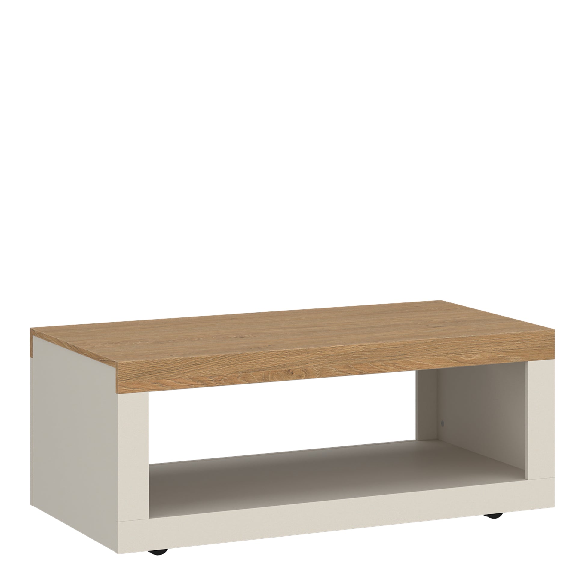 Naxxar Coffee Table in Cashmere and Stone Oak