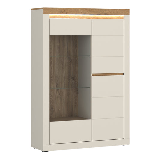 Naxxar Display Cabinet with 2 Doors (RH) in Cashmere and Stone Oak