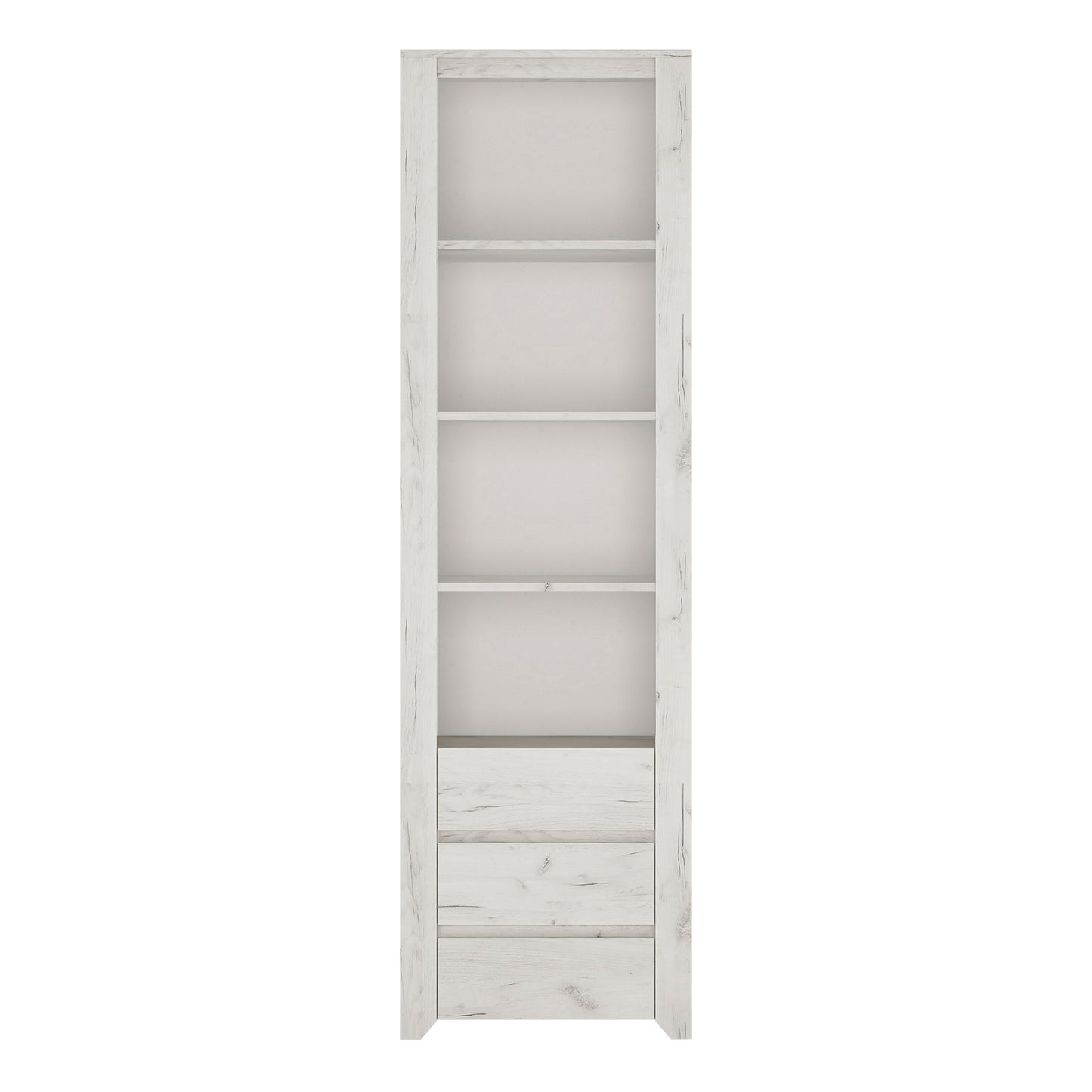 Angel Tall Narrow 3 Drawer Bookcase
