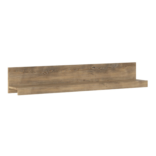 Rapallo 135cm Wide Wall Shelf in Chestnut and Matera Grey