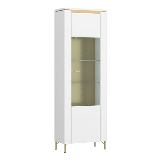 Lazio Vitrin 1 Door in Alpine White/White Gloss