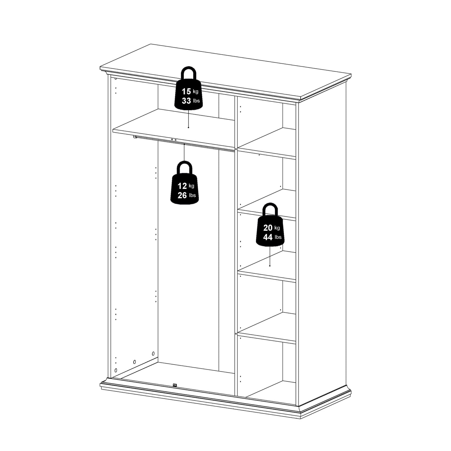 Paris Wardrobe with 2 Doors in Matt Grey