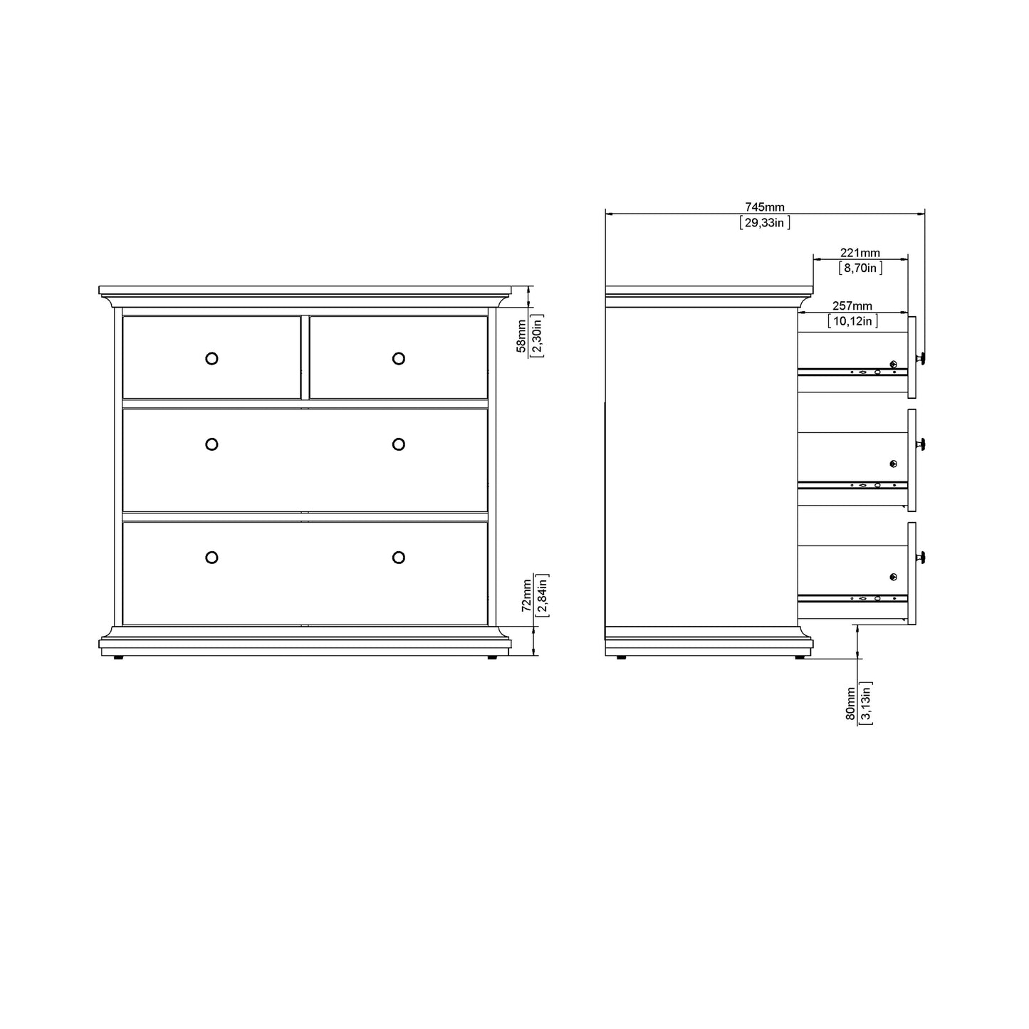 Paris Double Bed (140 x 200) in White