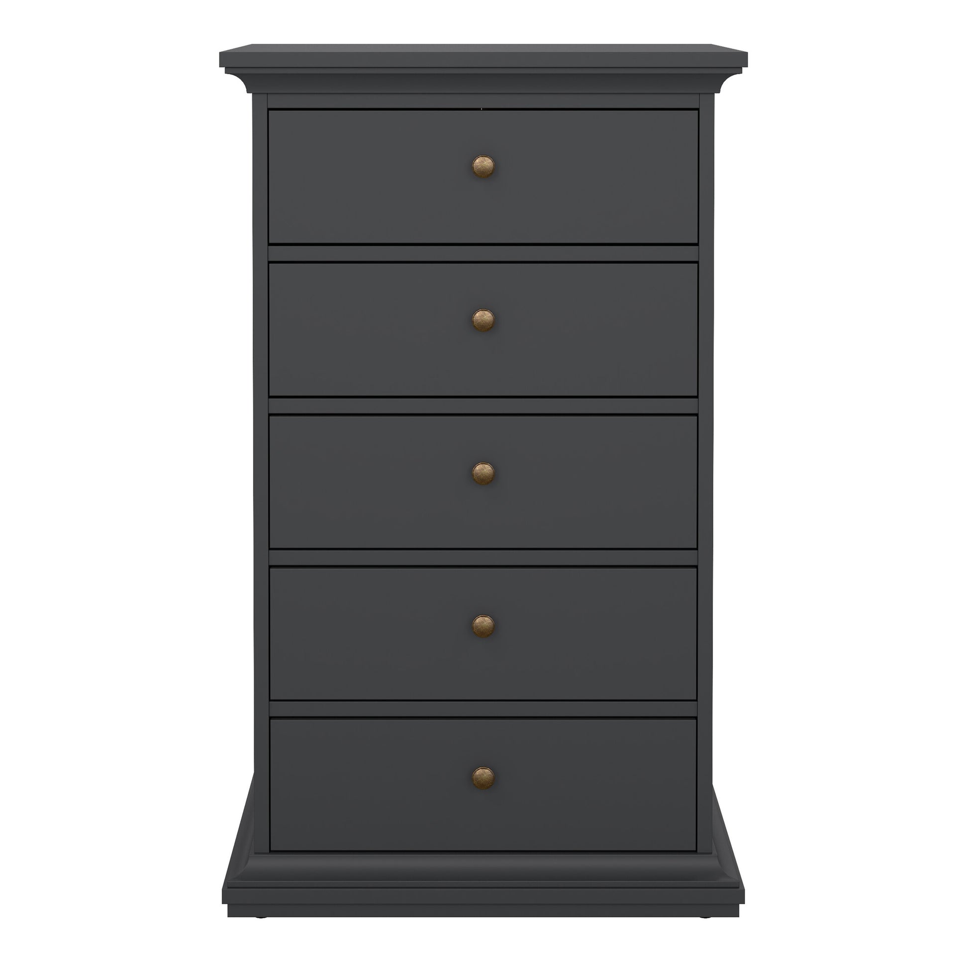 Paris Chest 5 Drawers in Matt Grey