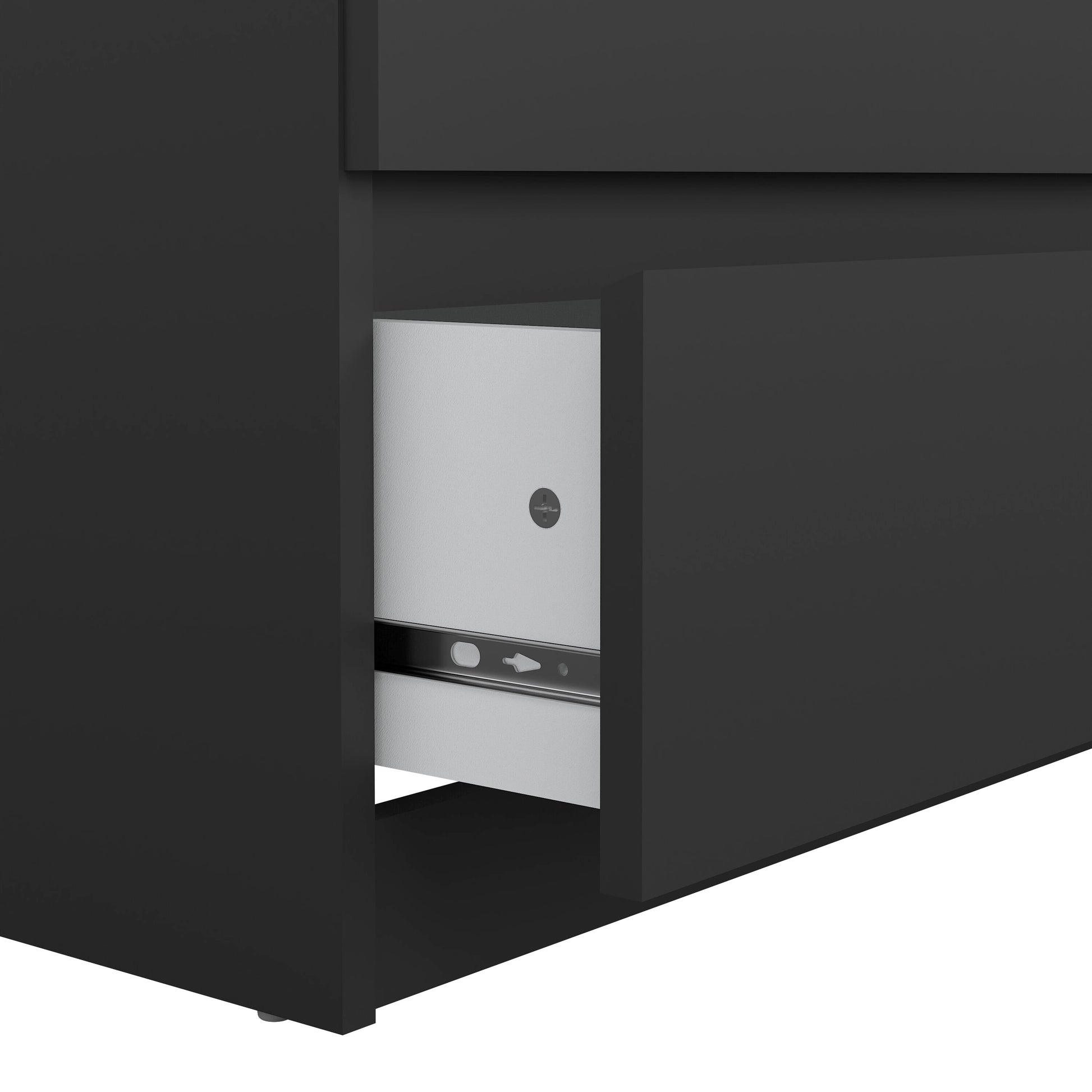 Naia Wide Chest of 6 Drawers (3+3) in Black Matt