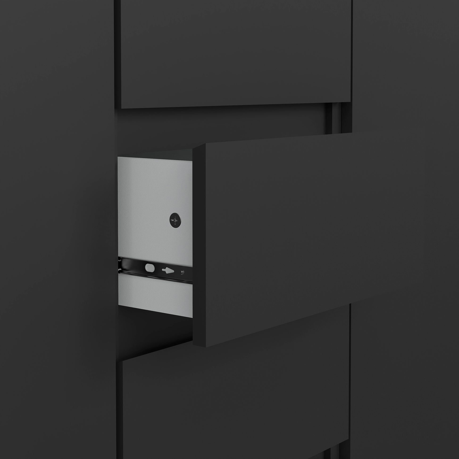 Naia Sideboard 4 Drawers 2 Doors in Black Matt