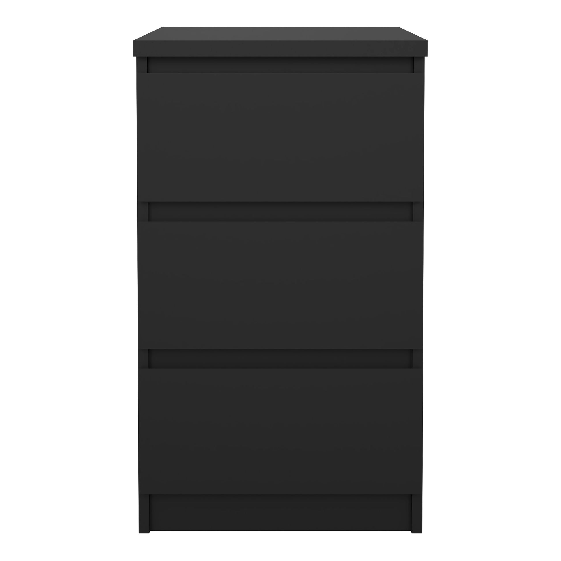 Naia Bedside 3 Drawers in Black Matt