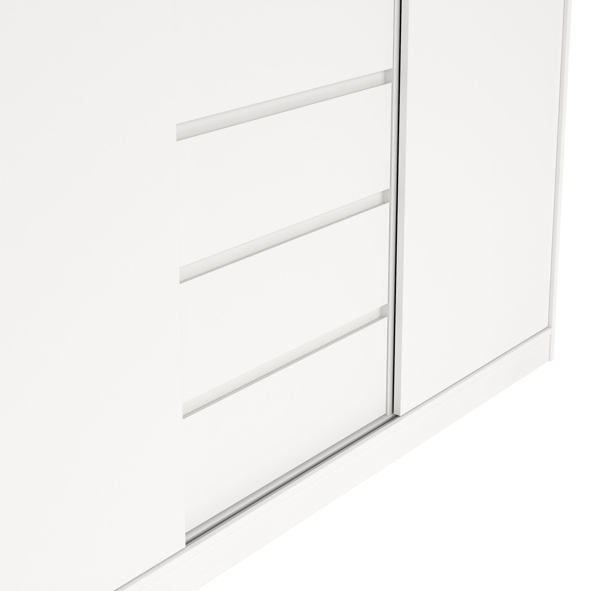Naia Wardrobe with 2 Sliding Doors + 1 Door + 3 Drawers in White
