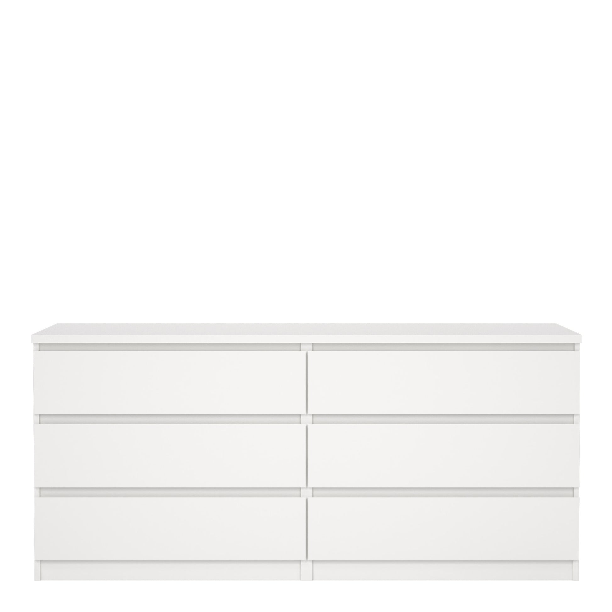 Naia Wide Chest of 6 Drawers (3+3) in White