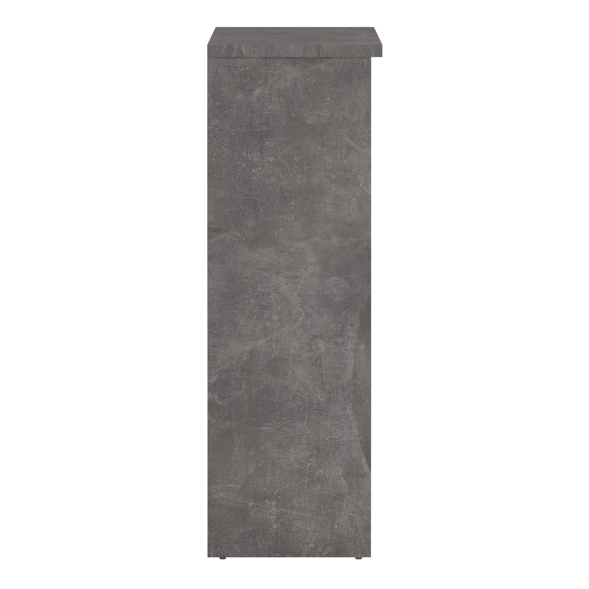 Naia Shoe Cabinet with 2 Flip Down Doors 1 Door and 1 Drawer in Concrete and White High Gloss
