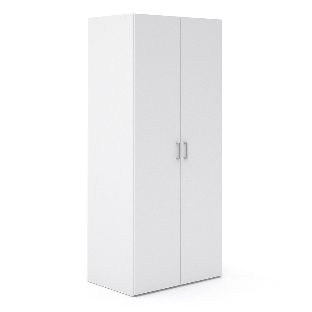 Space Package - Bedside 1 Drawer + Chest of 3 Drawers + Wardrobe with 2 Doors in White