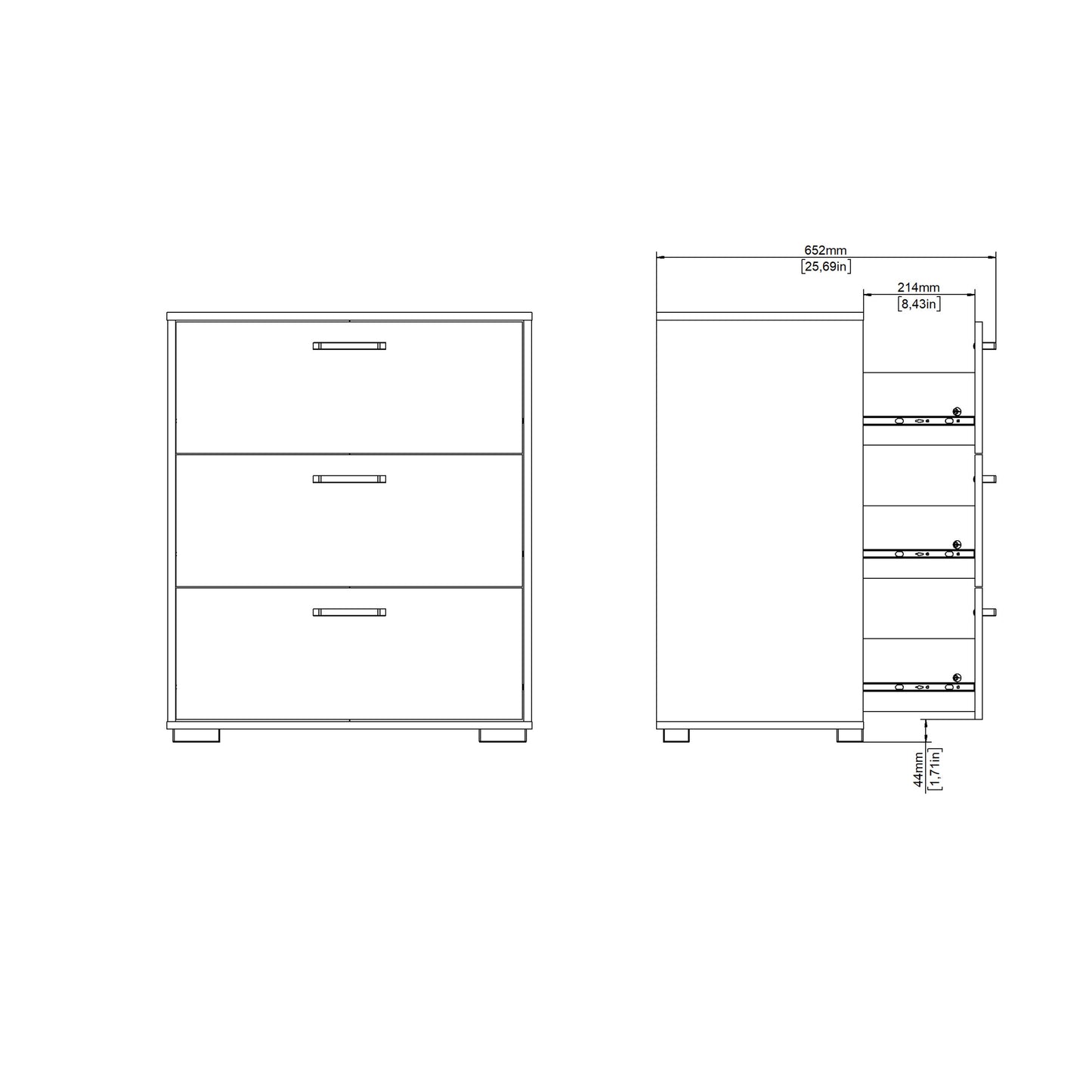 Sofia Chest 3 drawers Jackson Hickory