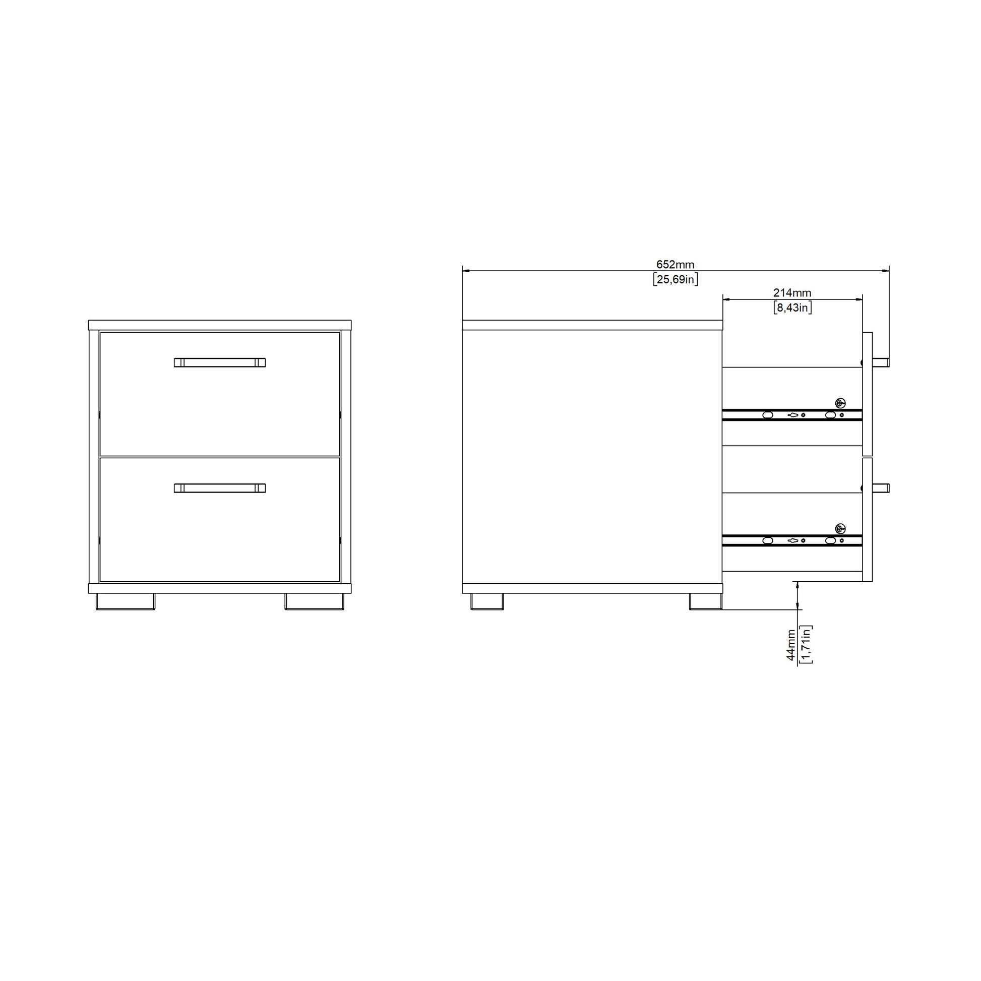 Sofia Nightstand 2 drawers White