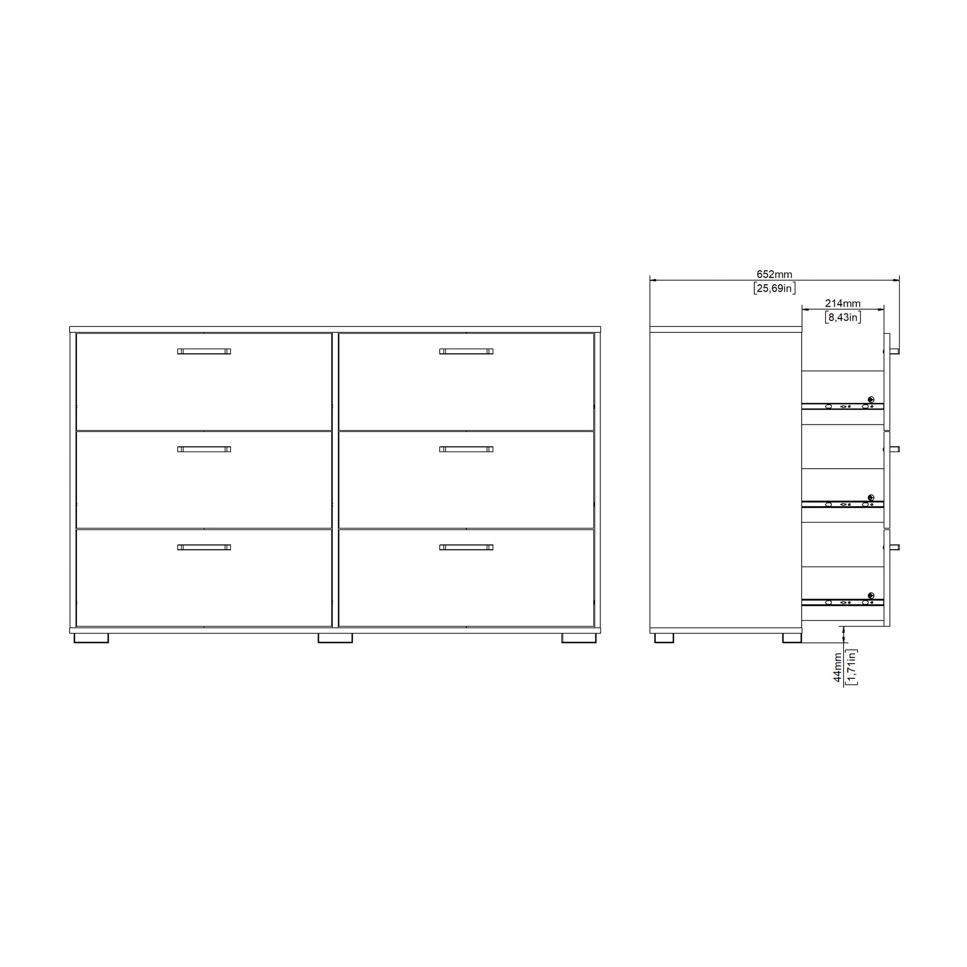 Sofia Double dresser 6 drawers Jackson Hickory