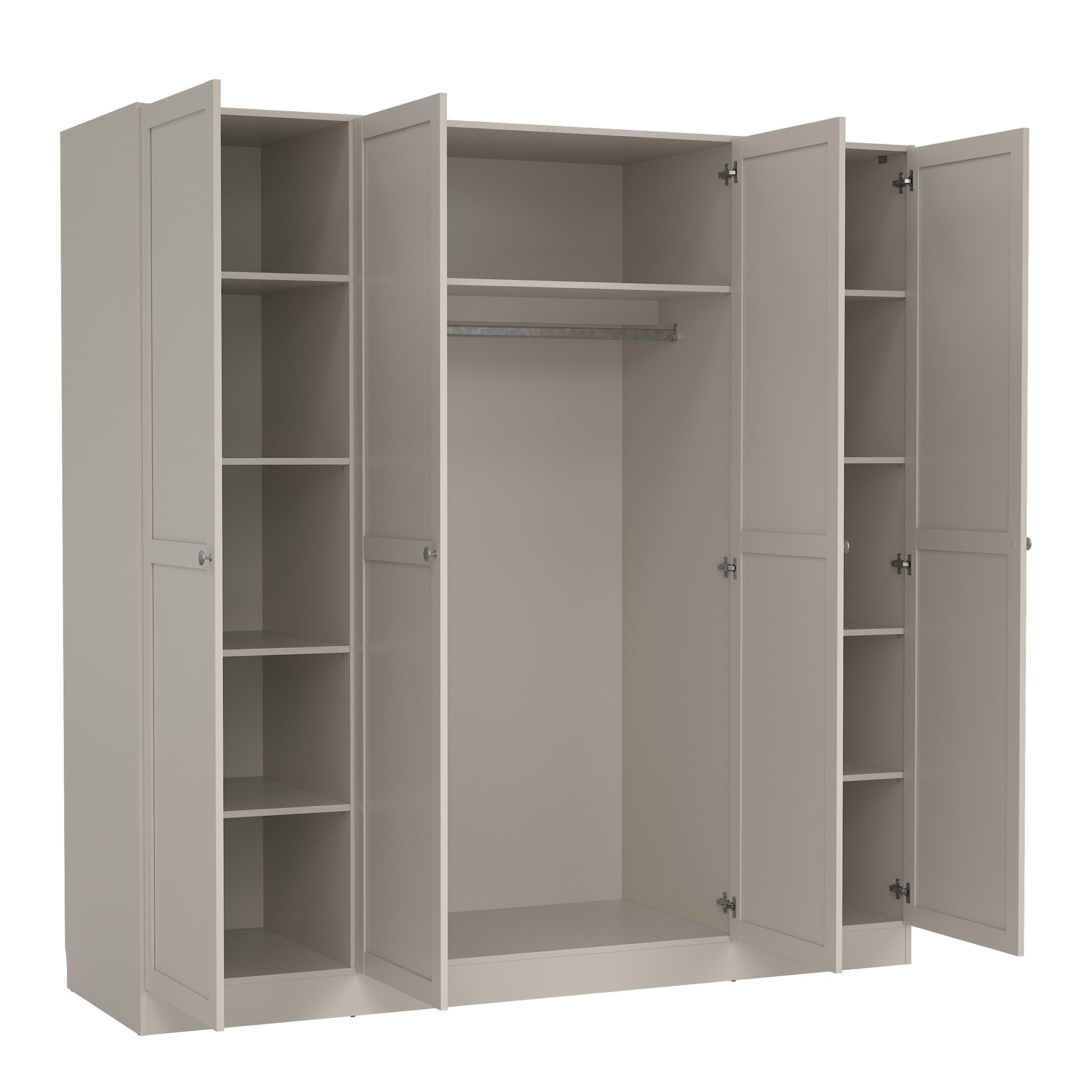 Brande Wardrobe with 4 Frame Doors in Cashmere