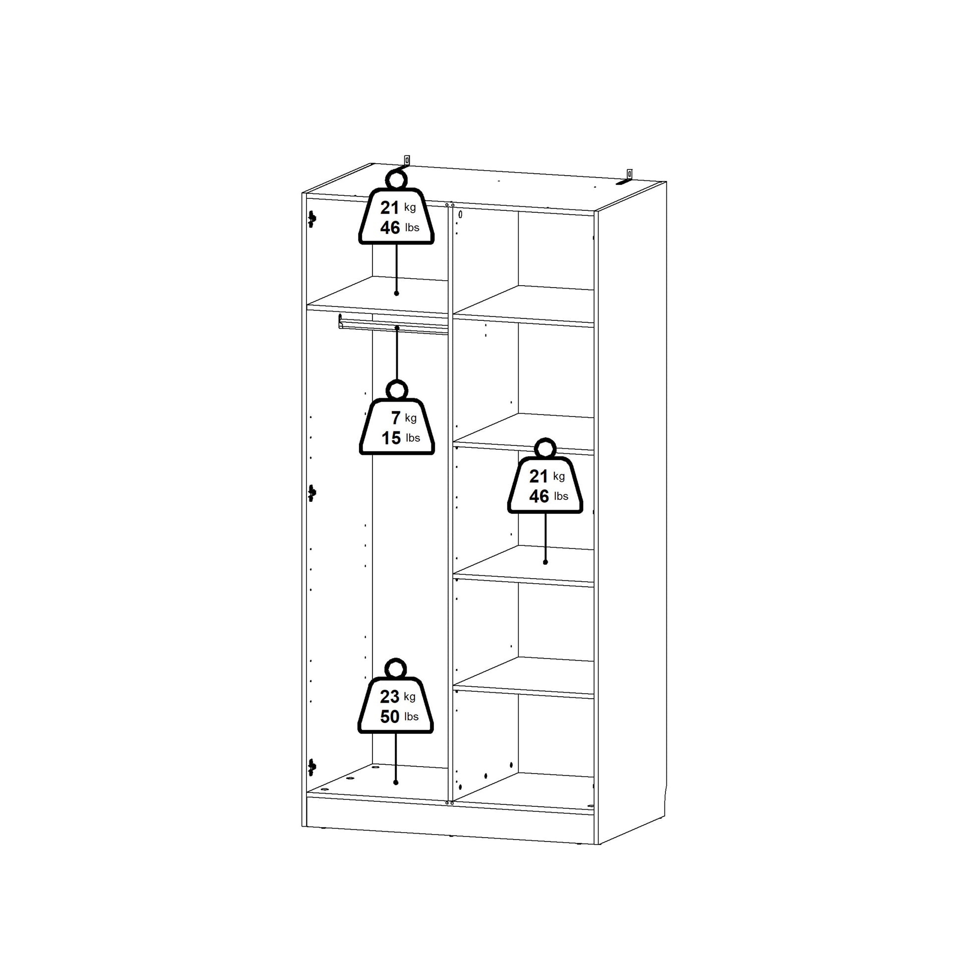Brande Wardrobe with 2 Frame Doors in Cashmere