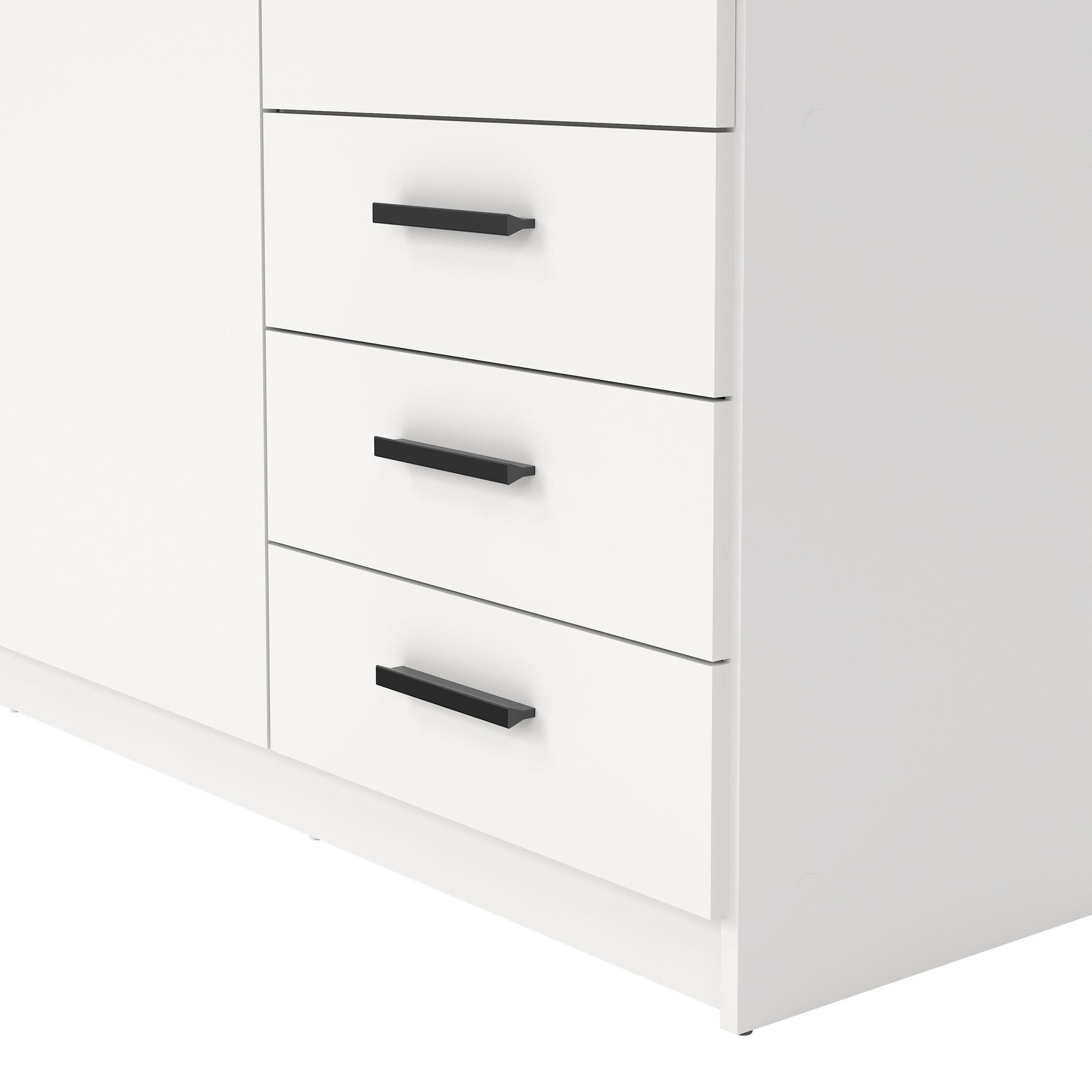 Sprint Wardrobe with 3 Doors + 3 Drawers in White