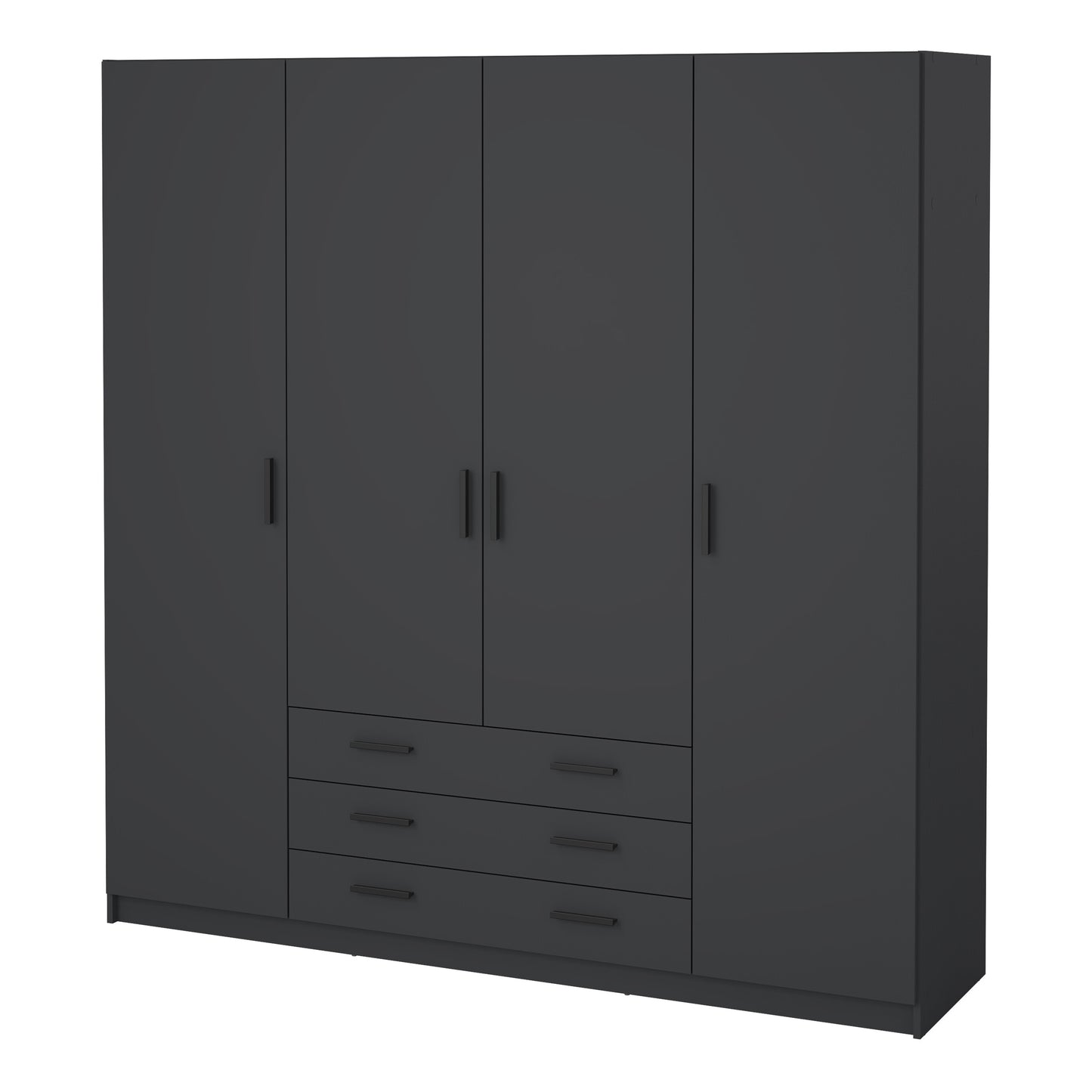 Sprint Wardrobe with 4 Doors + 3 Drawers in Matt Grey