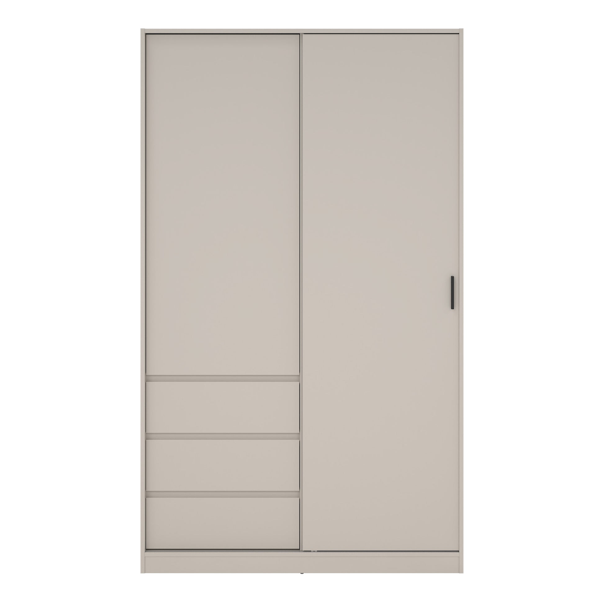 Naia Wardrobe with 1 Sliding Door 1 Std Door & 3 Drawers in Cashmere