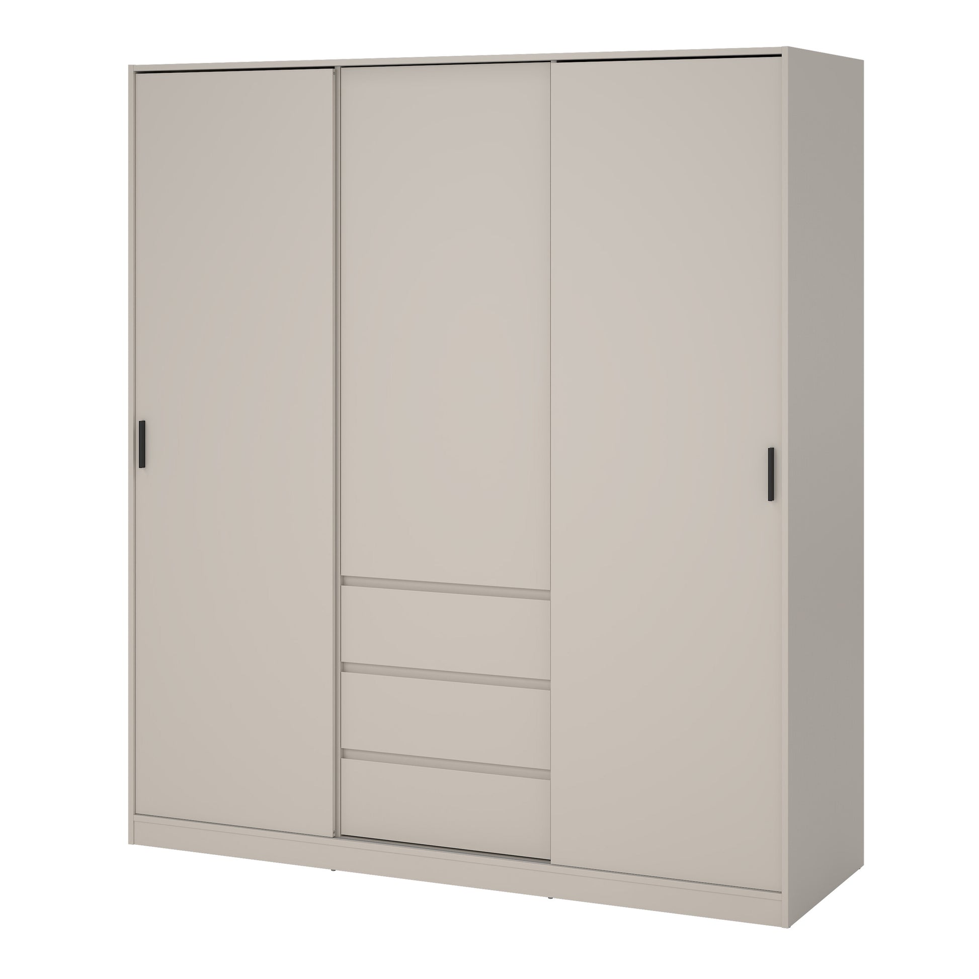 Naia Wardrobe with 2 sliding Doors 1 Door 3 Drawers in Cashmere