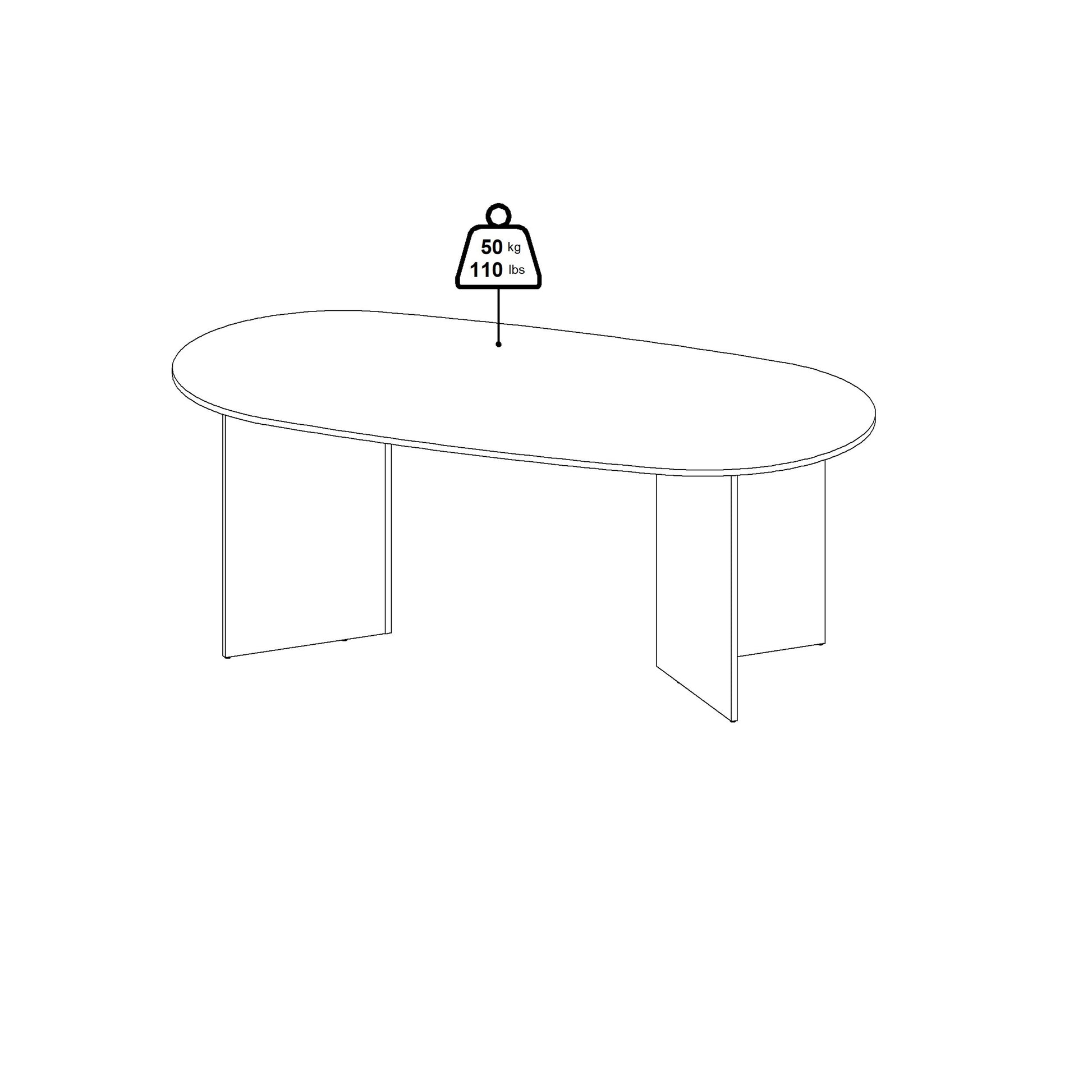 Family Dining table 100x200cm in White