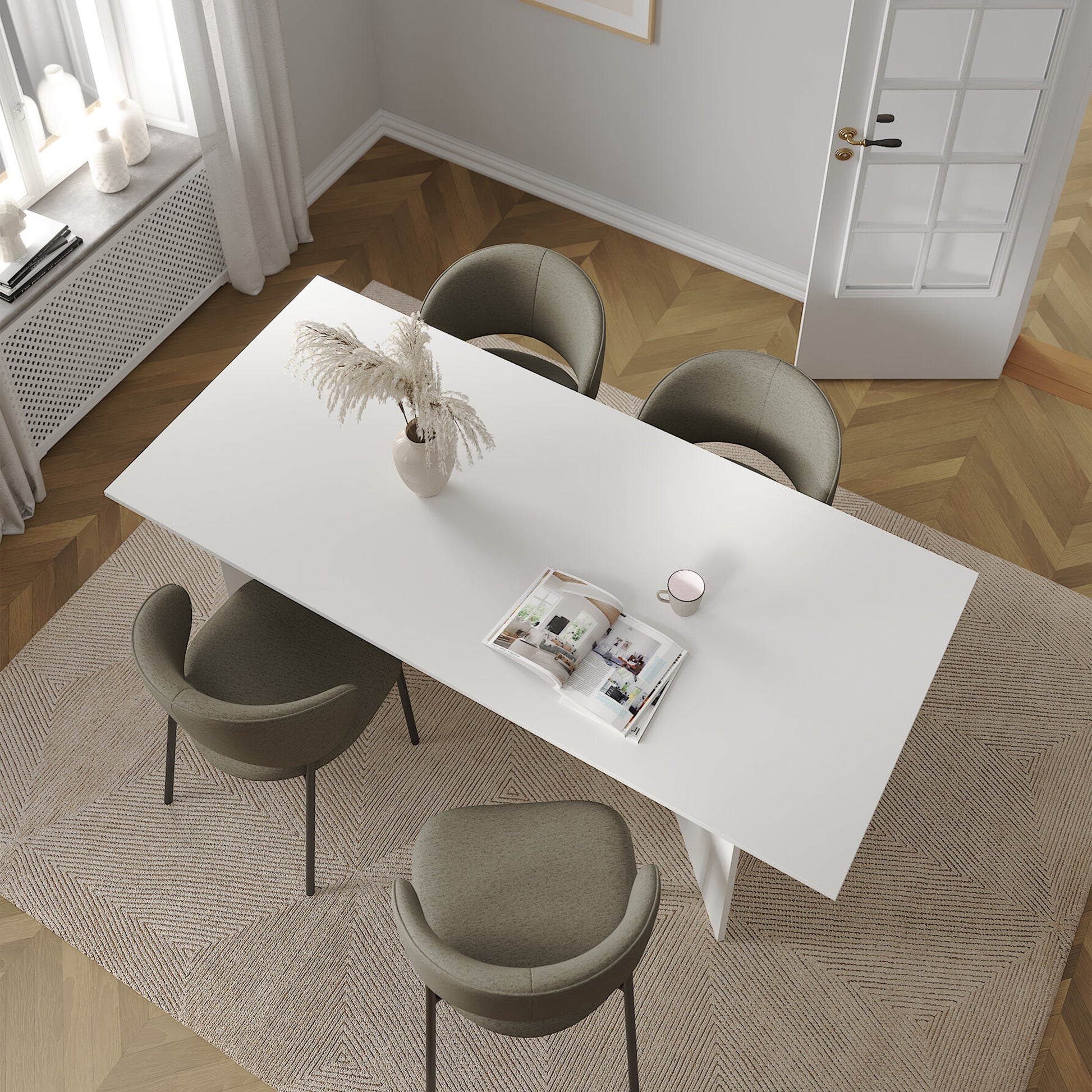 Family Dining table 90x200cm in White